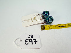 Jackie Brazil "Cat Eyes" Liquorice Balls Blue Mix Short Resin Earrings ( E0960 )