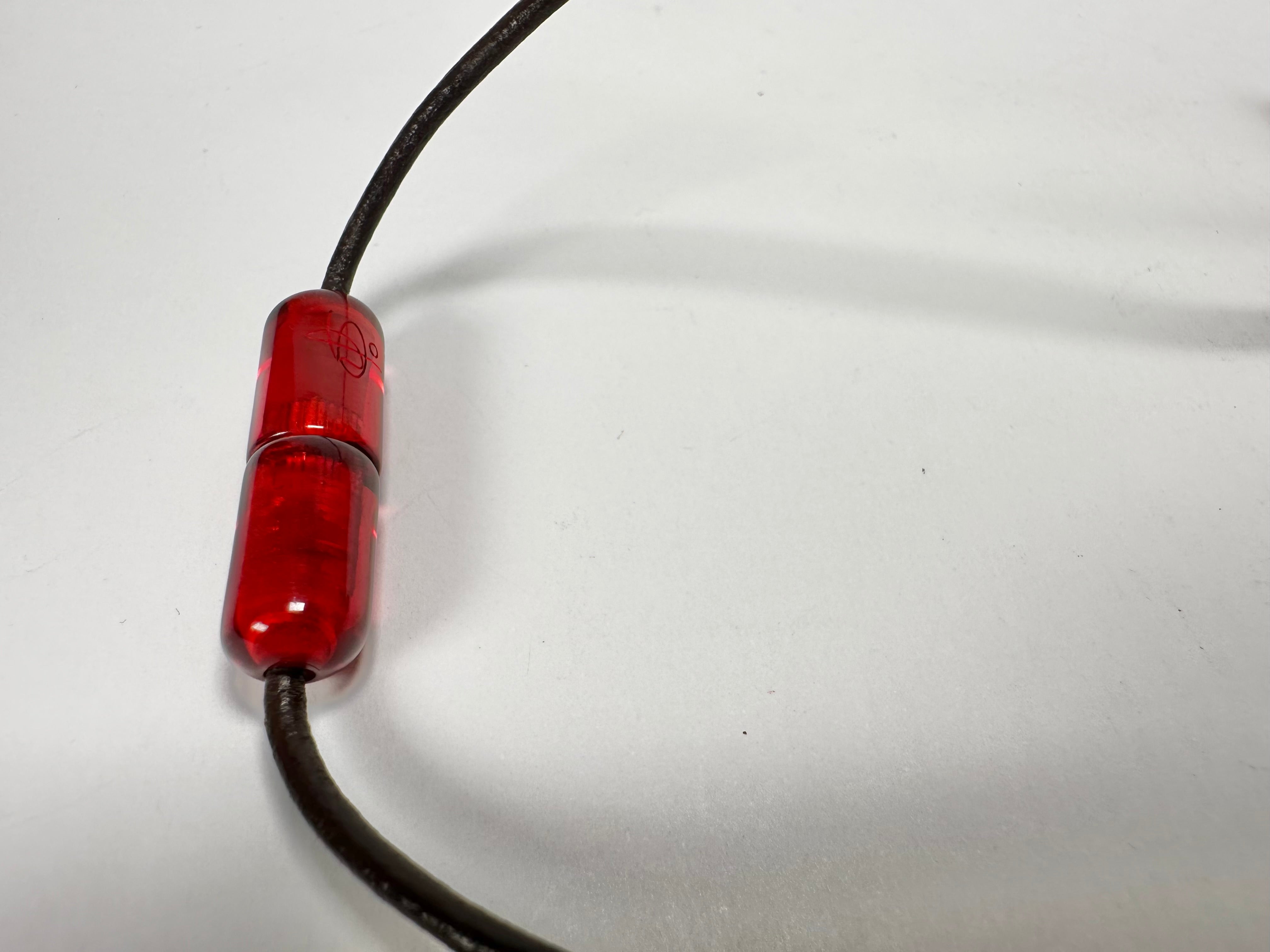 Jackie Brazil "Pipas" Thin Mix Tortoise & Prada Cylinders Necklace on Cord ( N2196 )