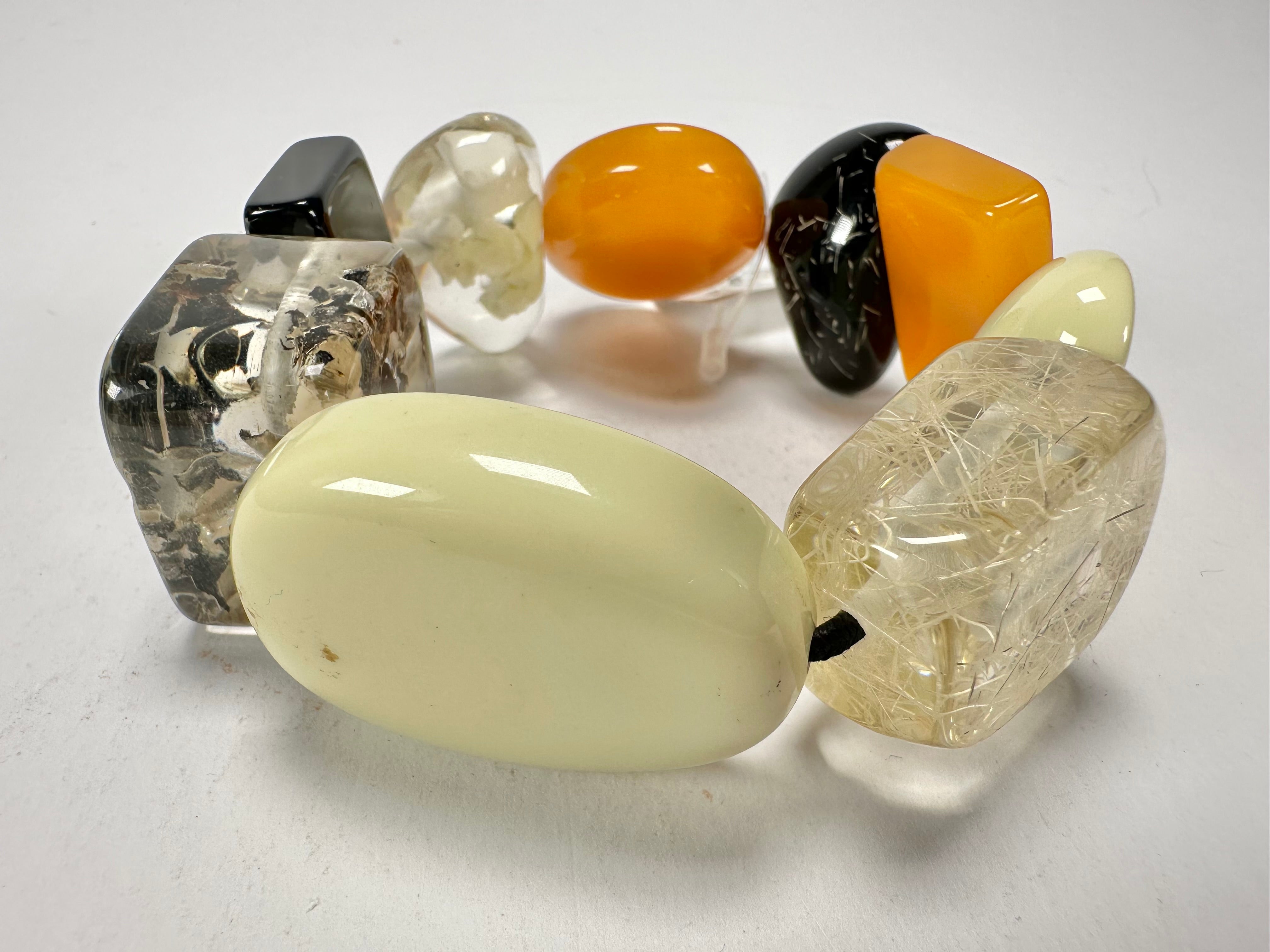 Jackie Brazil "Indiana" Seasons Mix Multi Bead Resin Bracelet ( B0210 )