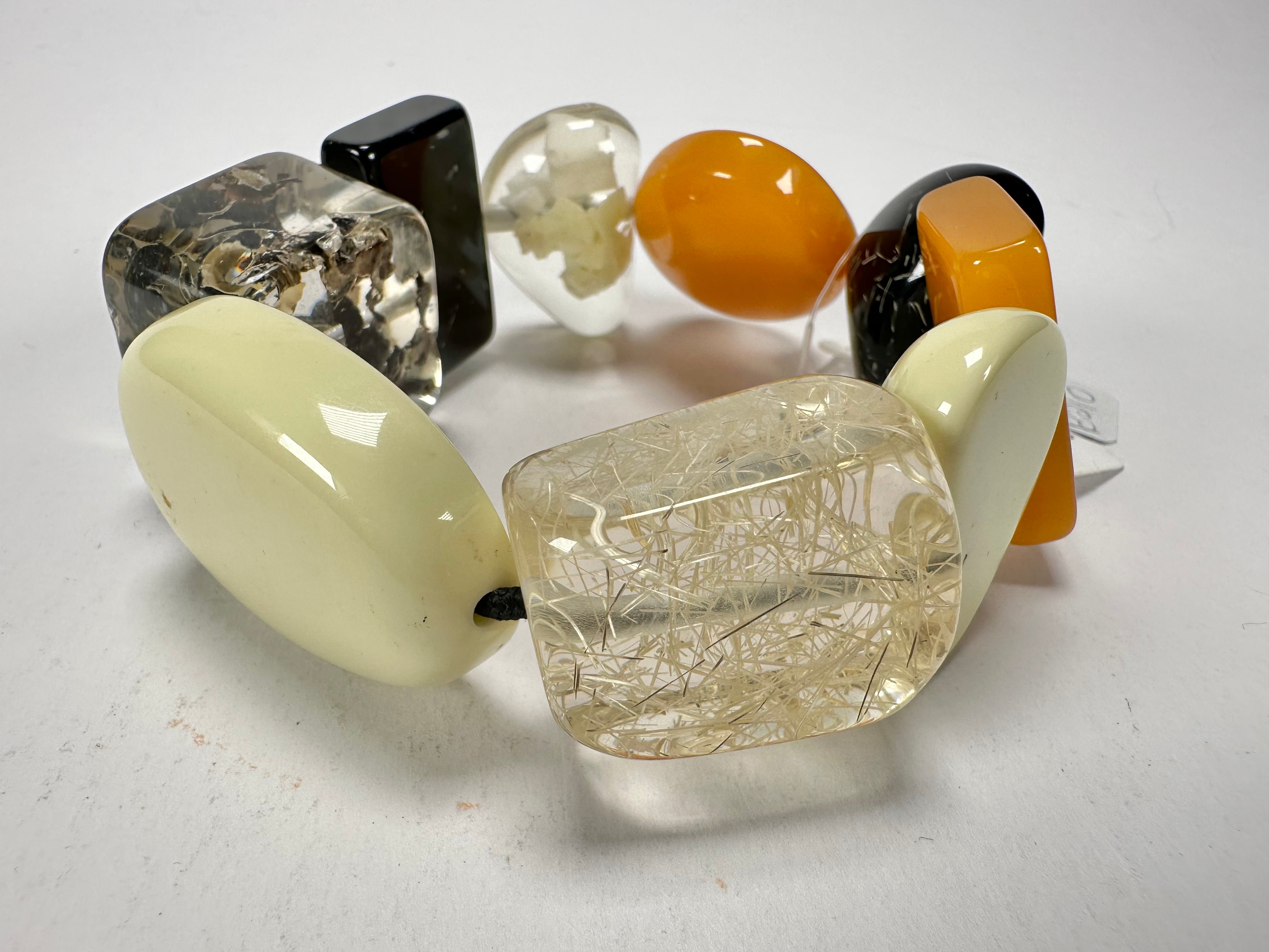 Jackie Brazil "Indiana" Seasons Mix Multi Bead Resin Bracelet ( B0210 )