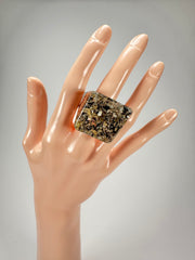 Jackie Brazil "Seaweed" Large Square Resin Ring ( R1715 ) Size UK P / USA 8
