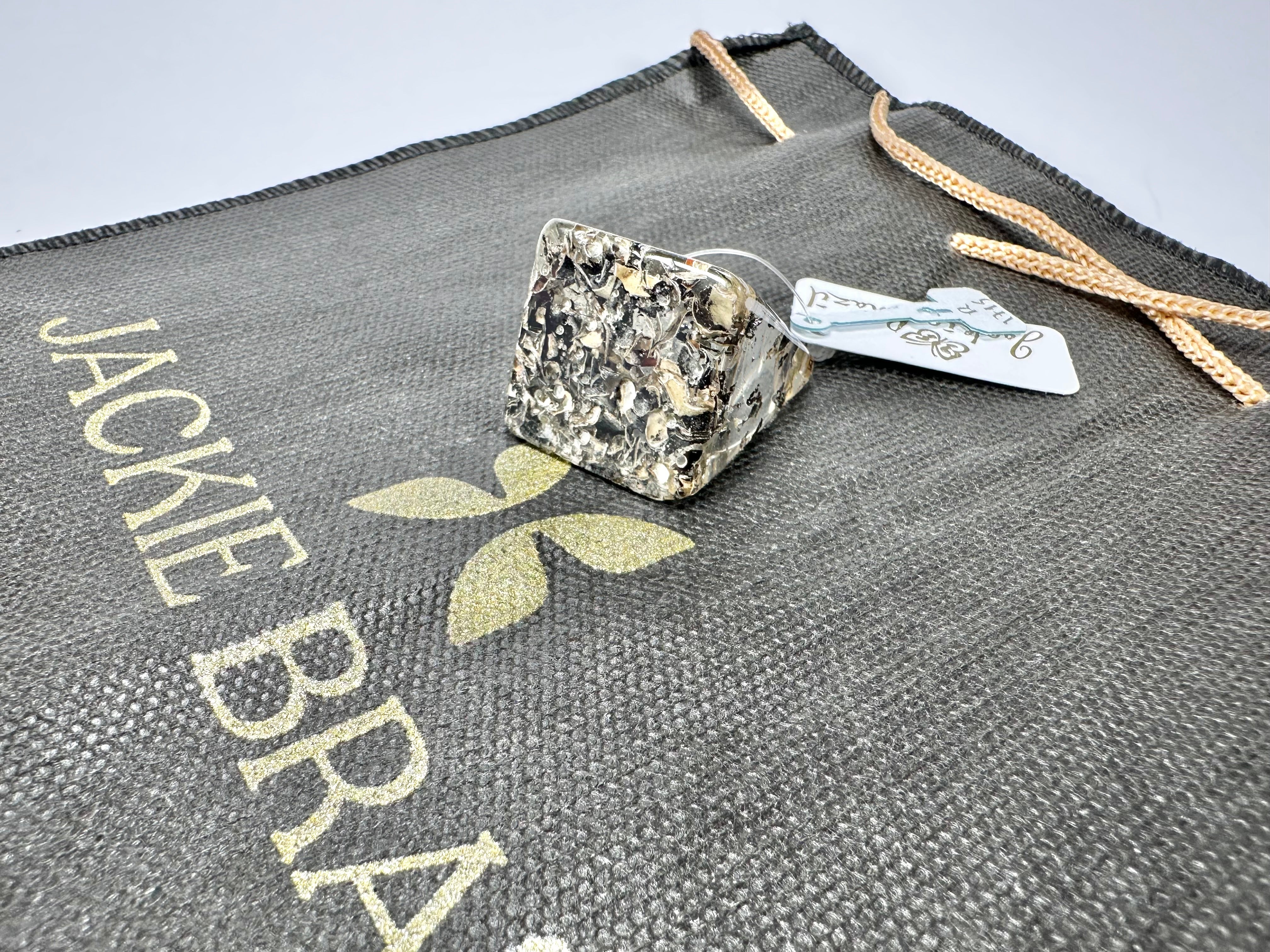 Jackie Brazil "Seaweed" Large Square Resin Ring ( R1715 ) Size UK P / USA 8