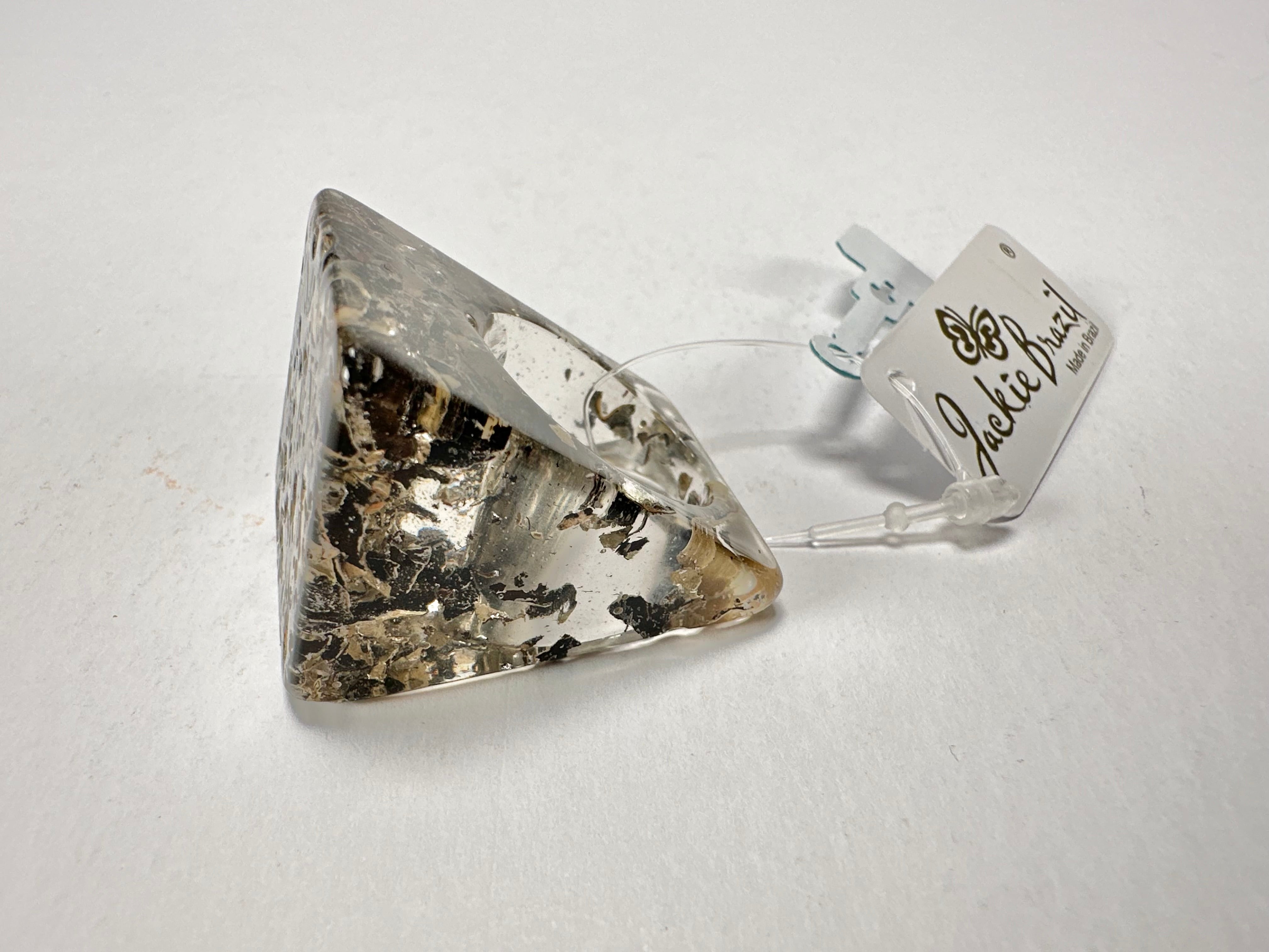 Jackie Brazil "Seaweed" Large Square Resin Ring ( R1715 ) Size UK P / USA 8