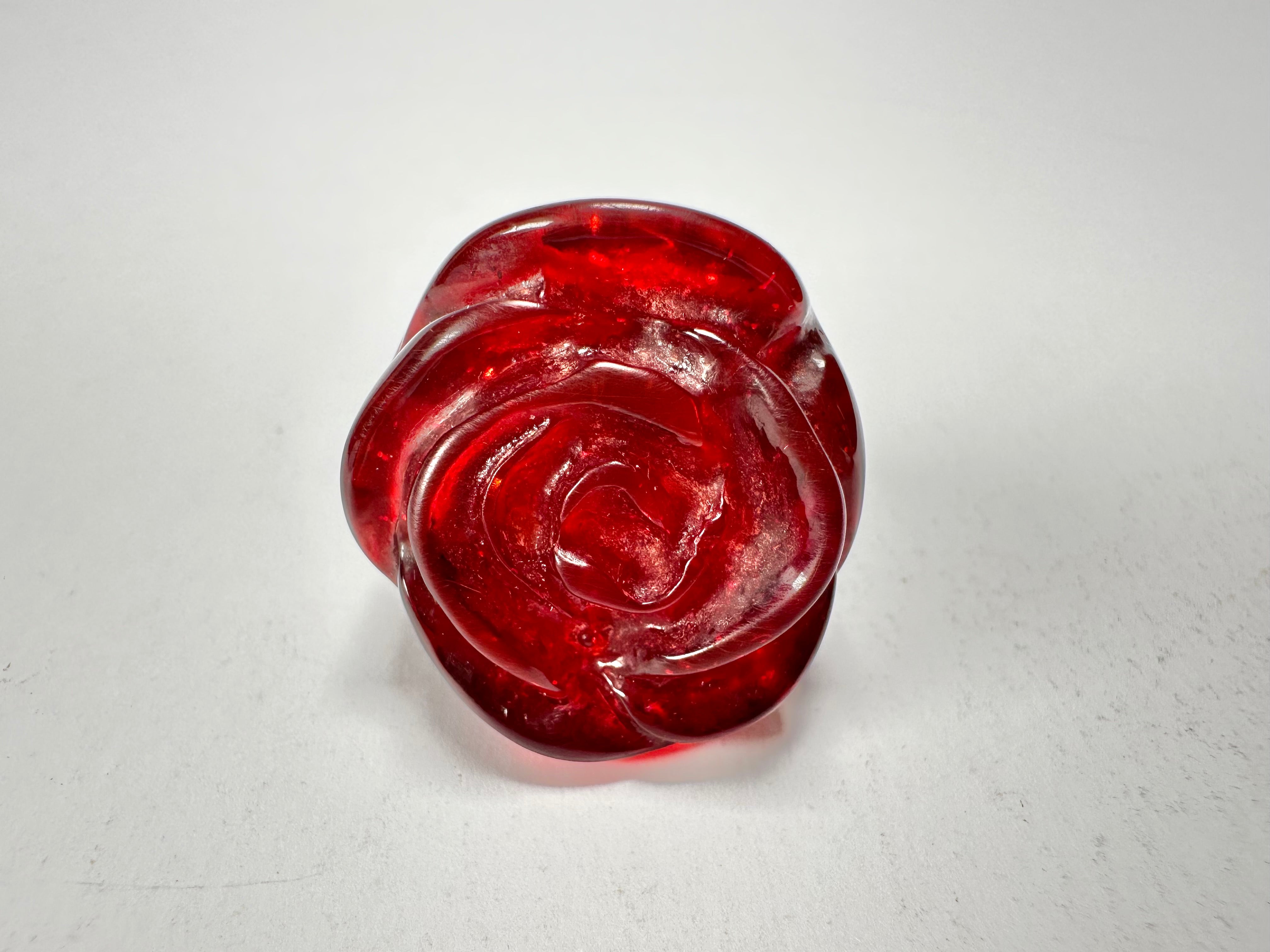 Jackie Brazil "Rose" Red Gloss Resin Rose Ring ( R0585 ) Size UK N / US 7