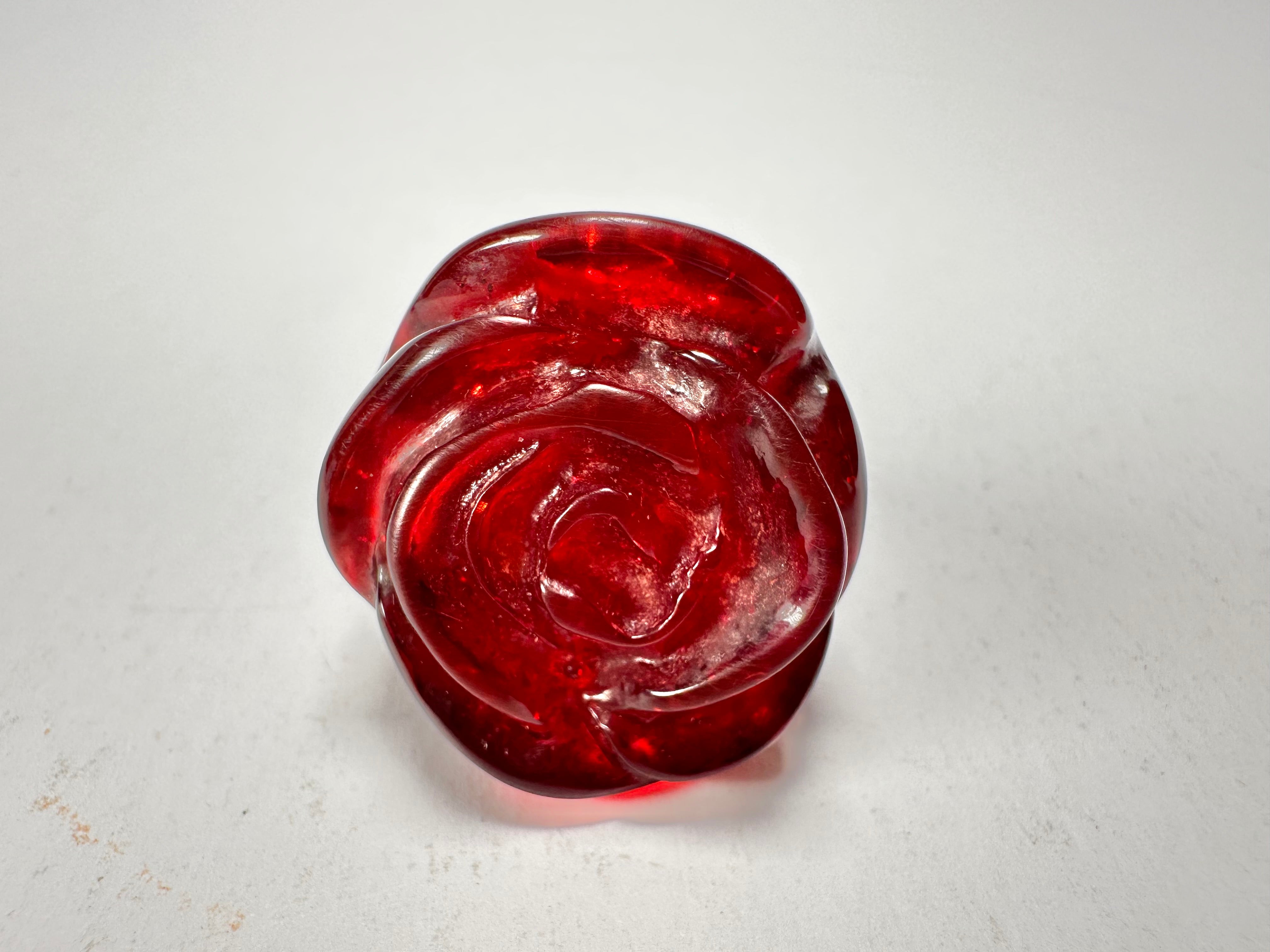 Jackie Brazil "Rose" Red Gloss Resin Rose Ring ( R0585 ) Size UK N / US 7