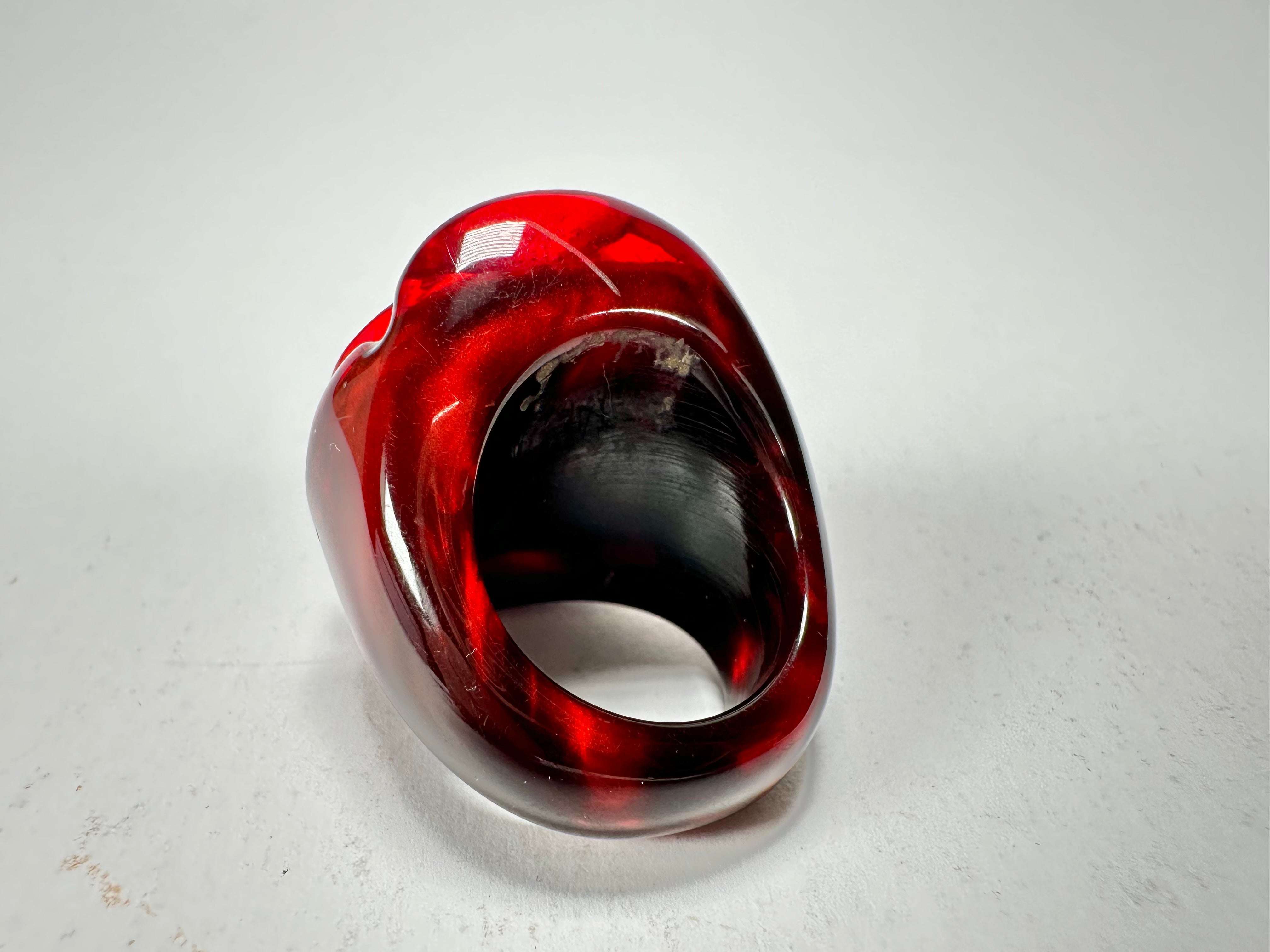 Jackie Brazil "Rose" Red Gloss Resin Rose Ring ( R0585 ) Size UK N / US 7