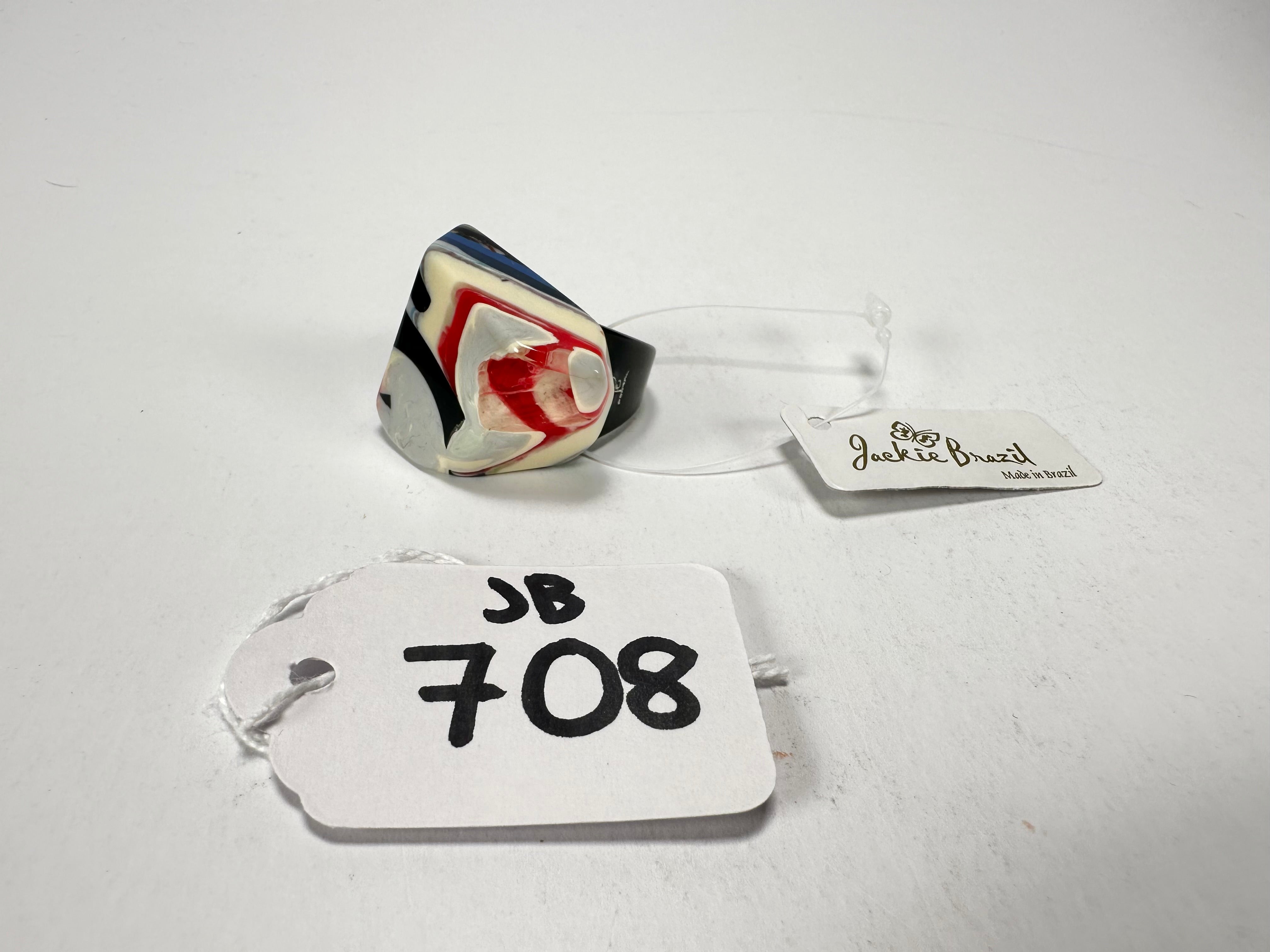 Jackie Brazil "Algeria" Liquorice Allsorts Tropicalia Mix Resin Ring ( R2884 ) UK Q / USA 8