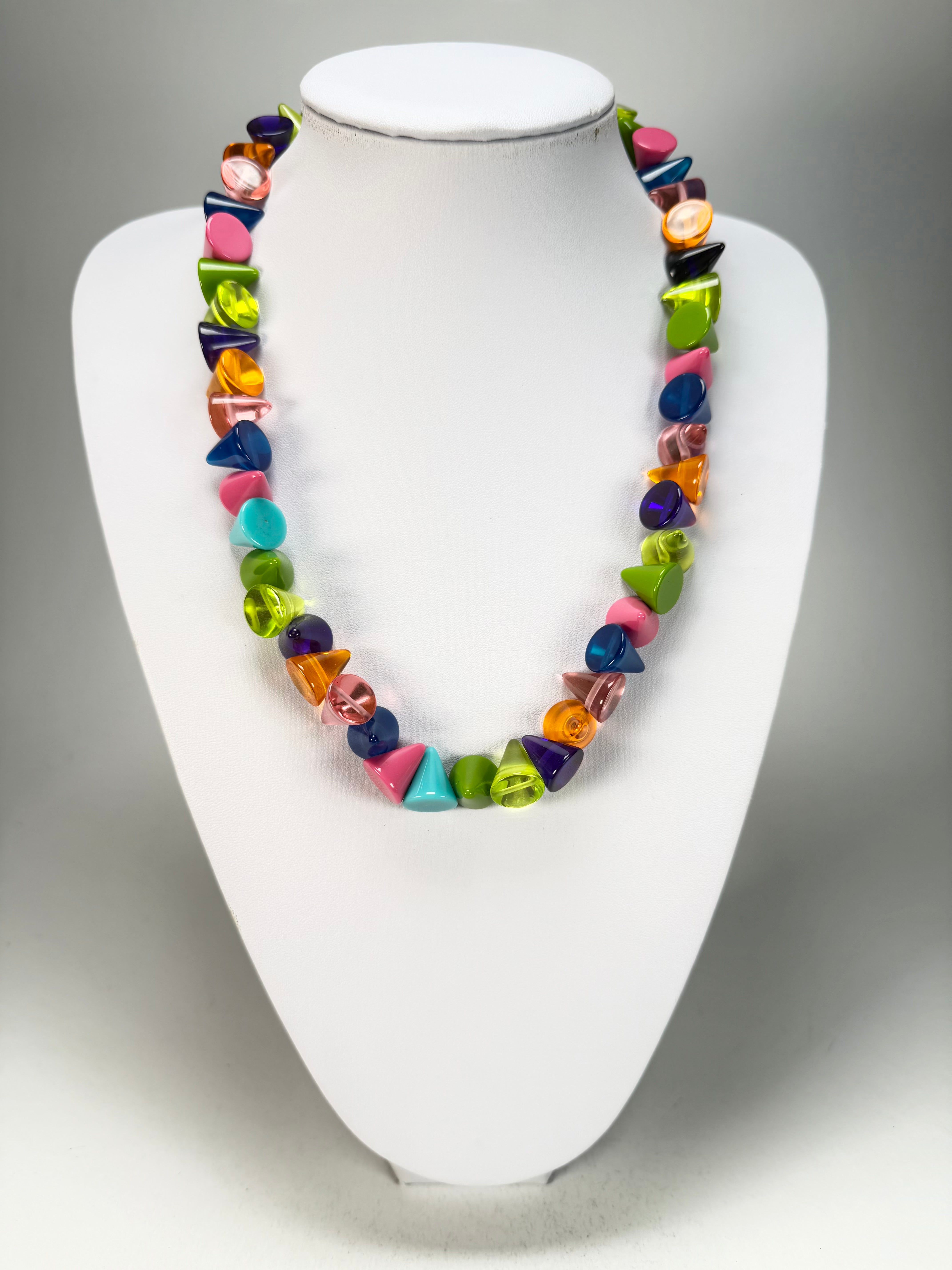 Jackie Brazil "Corina" Transparent Paris Mix Small Cones 55cm Necklace ( N0058 )