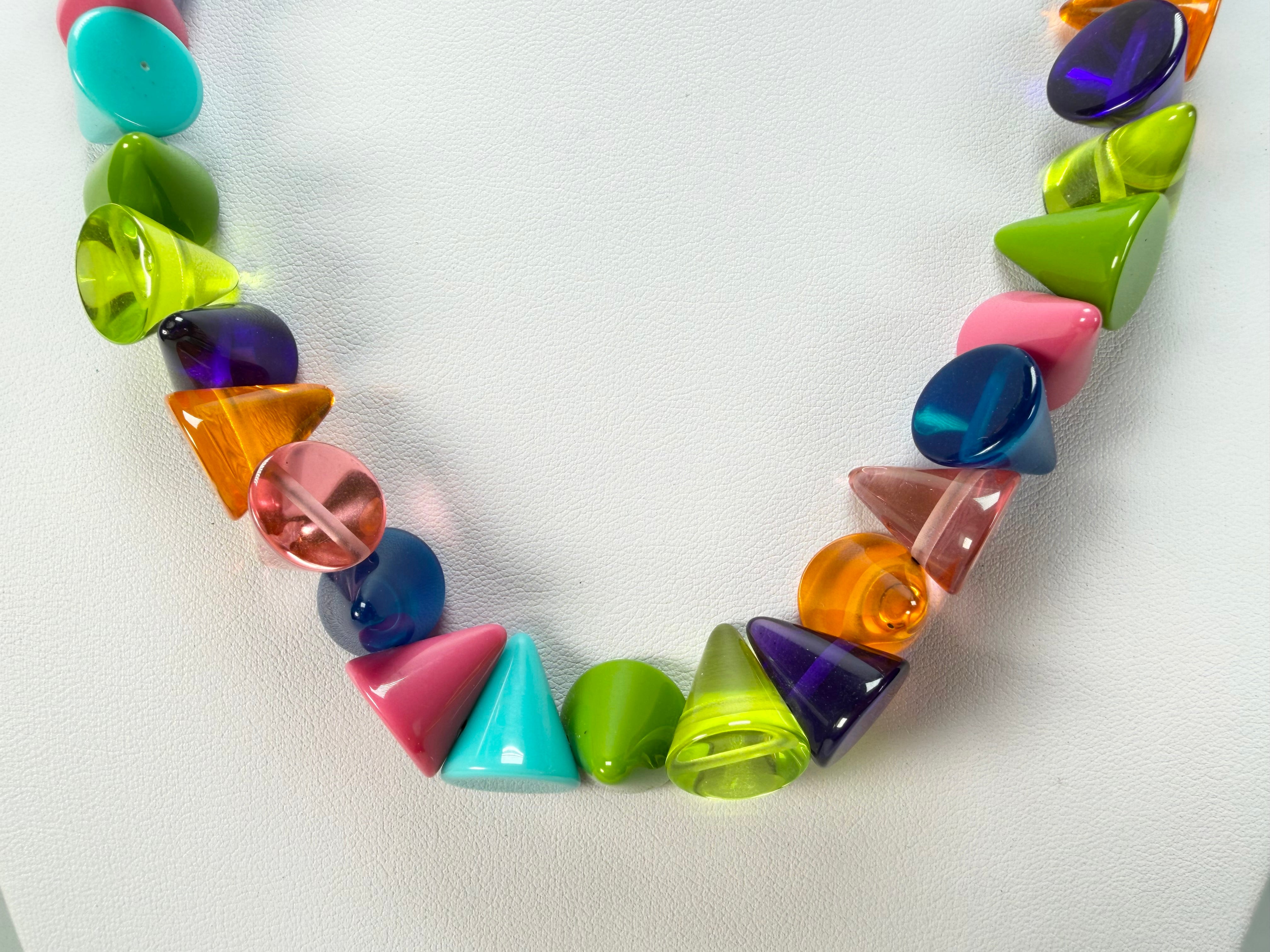 Jackie Brazil "Corina" Transparent Paris Mix Small Cones 55cm Necklace ( N0058 )