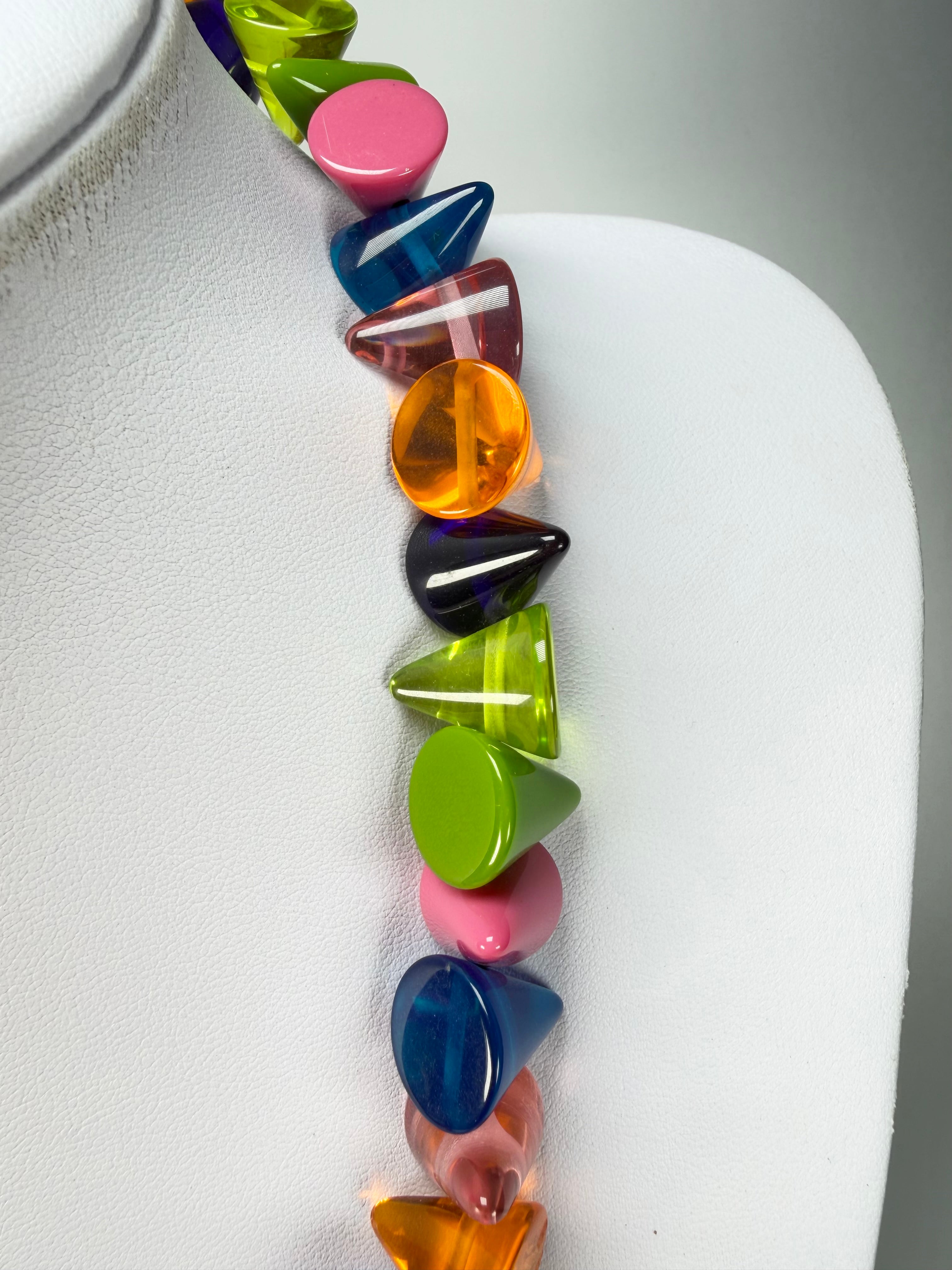 Jackie Brazil "Corina" Transparent Paris Mix Small Cones 55cm Necklace ( N0058 )