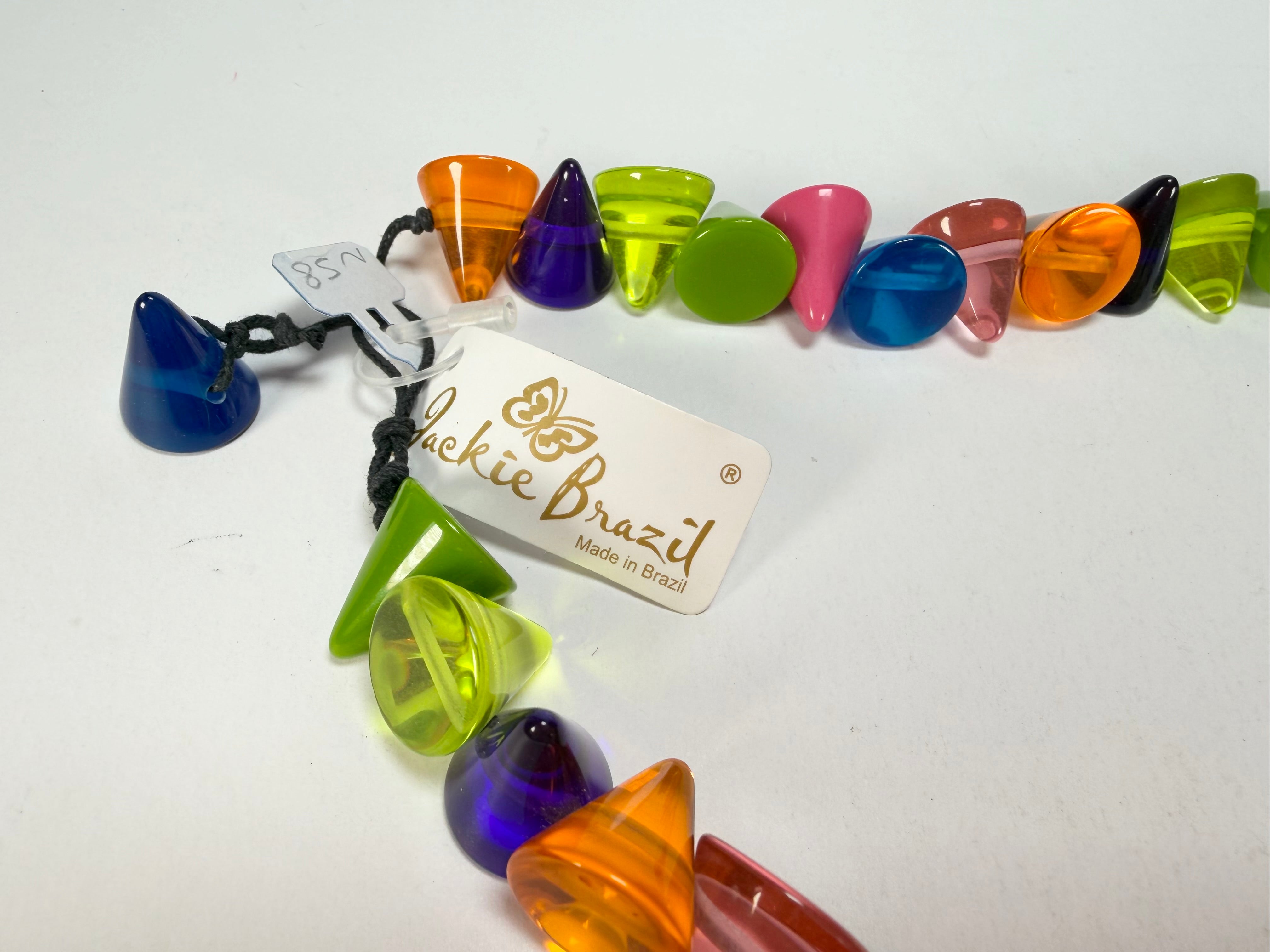 Jackie Brazil "Corina" Transparent Paris Mix Small Cones 55cm Necklace ( N0058 )
