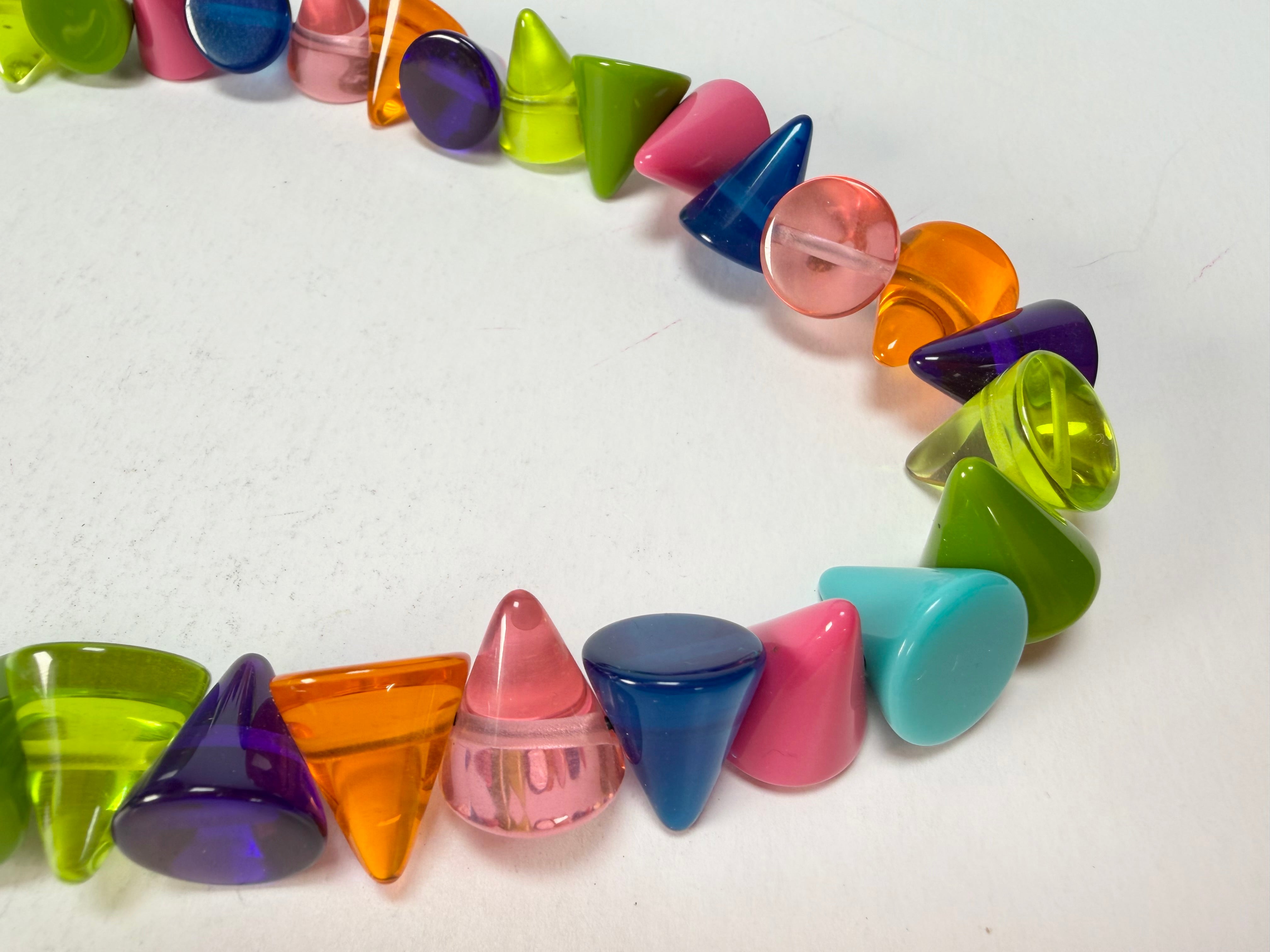 Jackie Brazil "Corina" Transparent Paris Mix Small Cones 55cm Necklace ( N0058 )