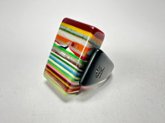 Jackie Brazil "Toppa" Liquorice Spring Mix Resin Ring ( R0152 ) UK Q / USA 8