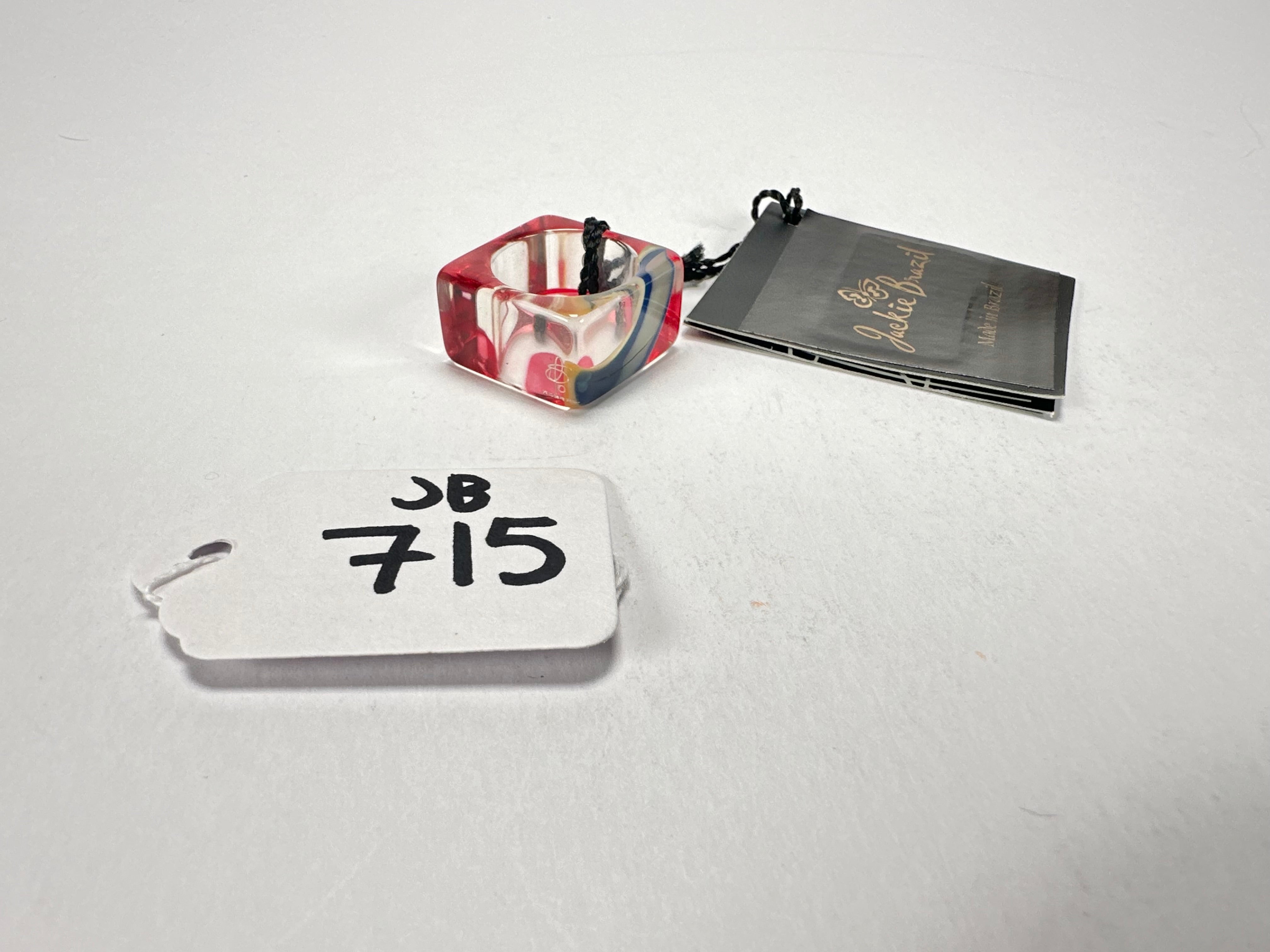 Jackie Brazil "Past Present Urca" Cascade Square Resin Ring ( R3256 ) Size UK P/ US 7.5
