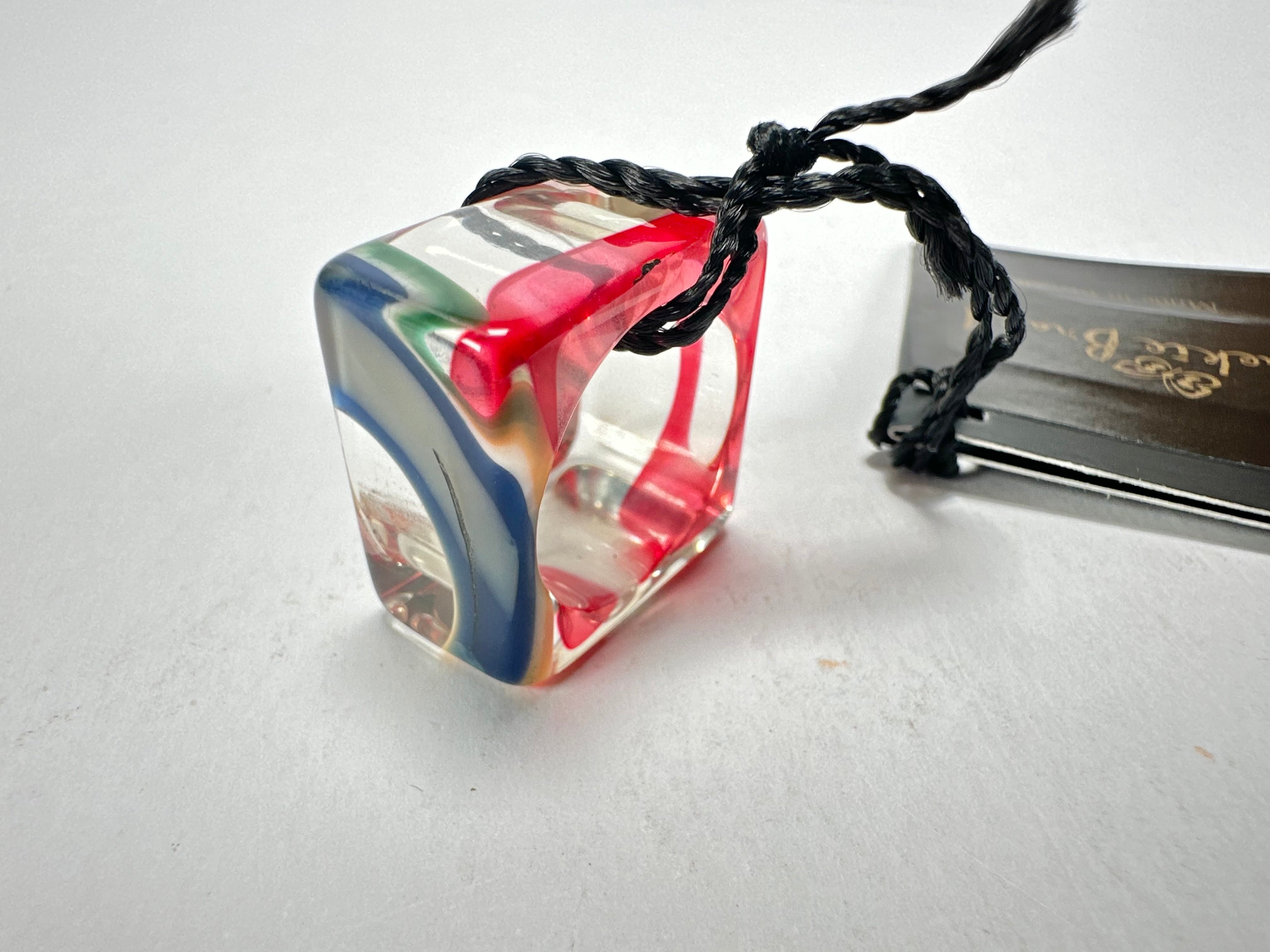 Jackie Brazil "Past Present Urca" Cascade Square Resin Ring ( R3256 ) Size UK P/ US 7.5
