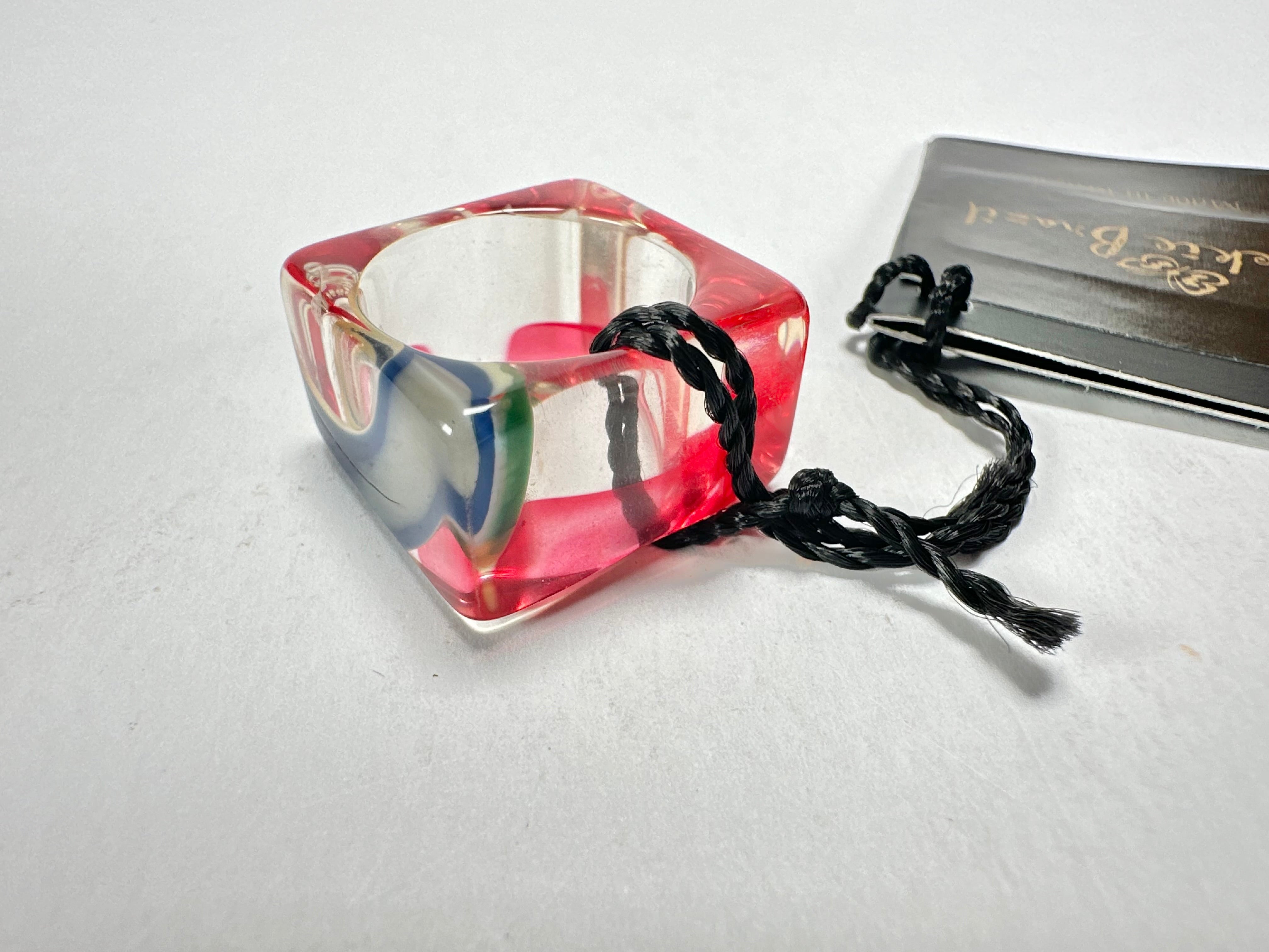 Jackie Brazil "Past Present Urca" Cascade Square Resin Ring ( R3256 ) Size UK P/ US 7.5