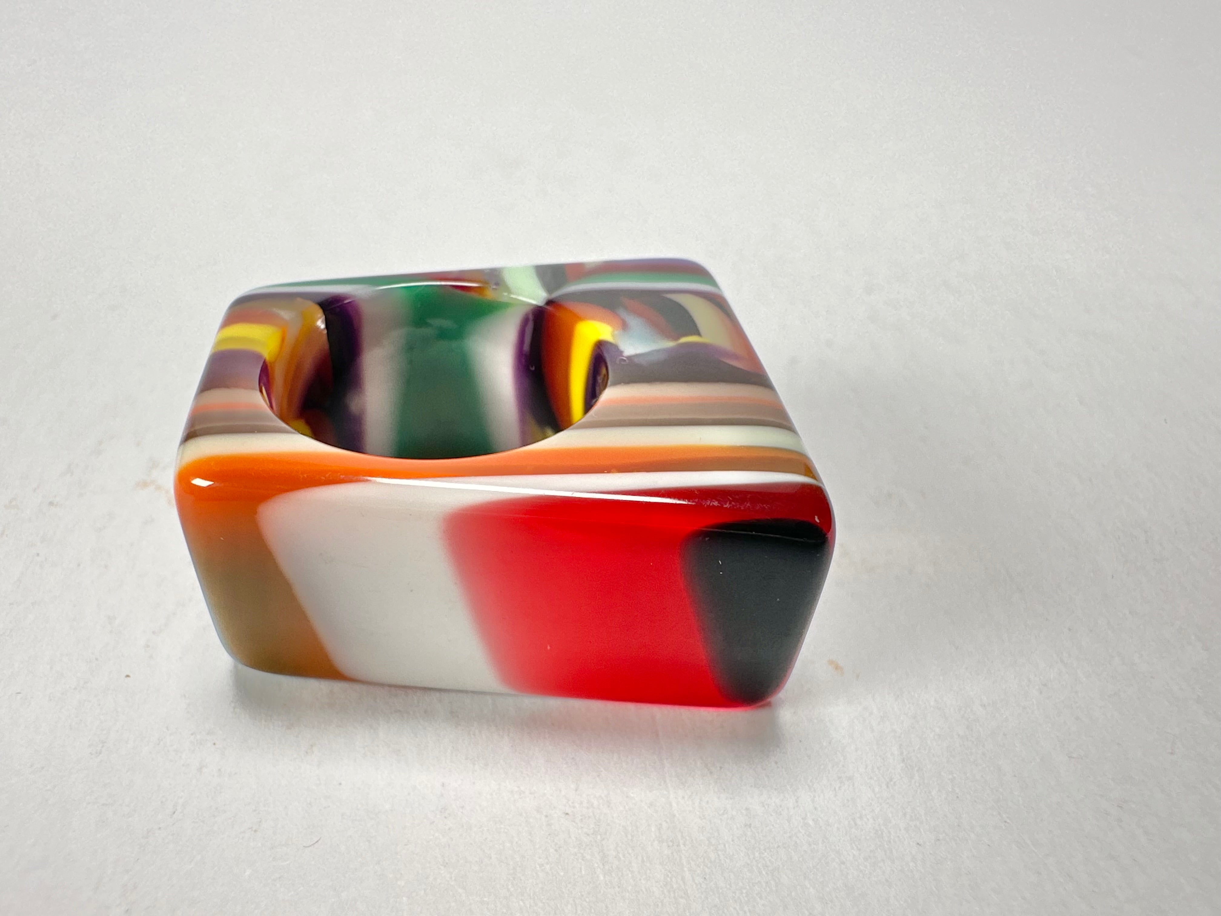 Jackie Brazil "Leda" Liquorice Allsorts Pop Art Colour Mix Resin Ring ( R2269 ) UK P / USA 7.5