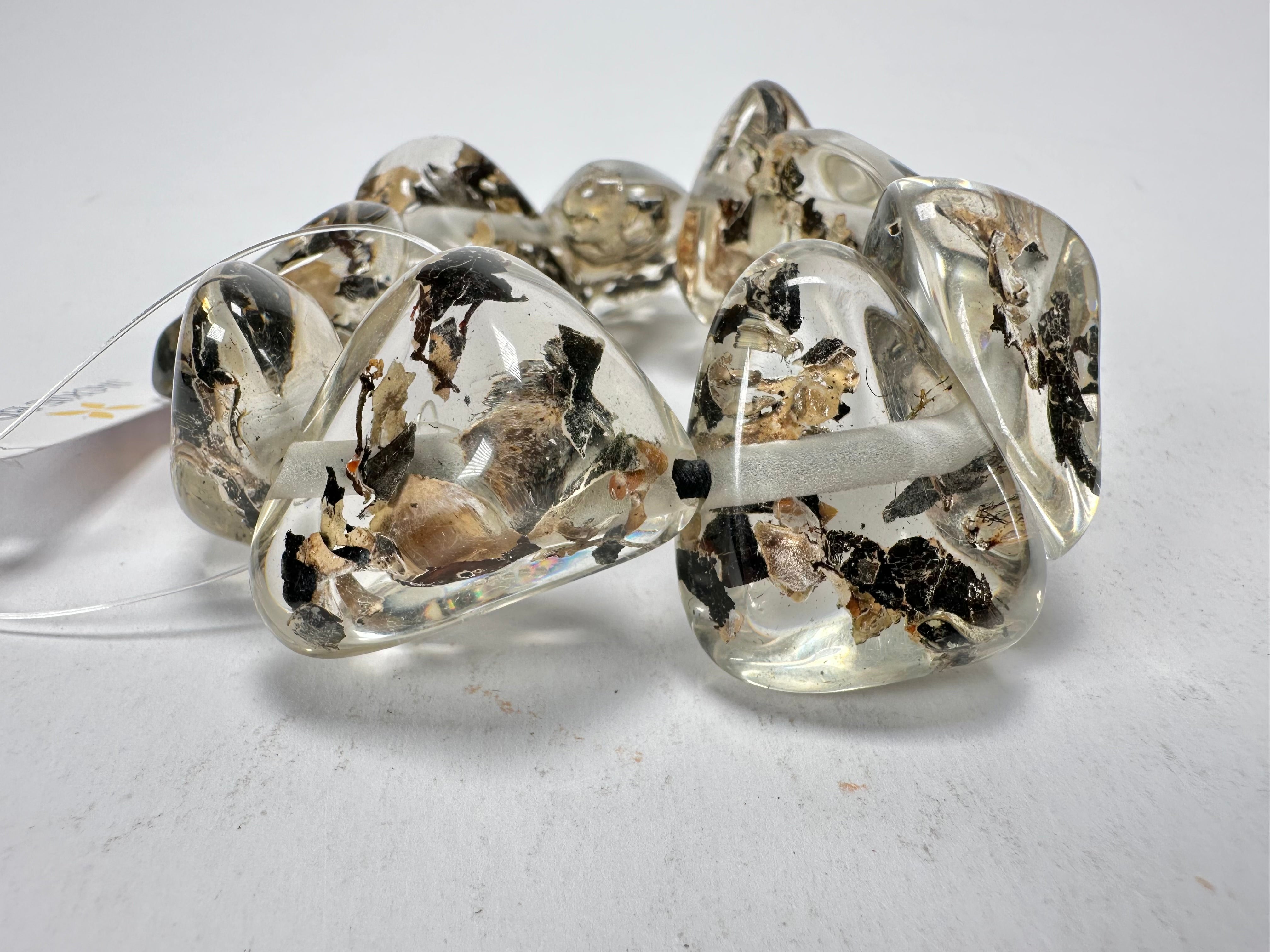 Jackie Brazil "Diamonds" Seaweed Flintstone Bone Bracelet ( B0211 )