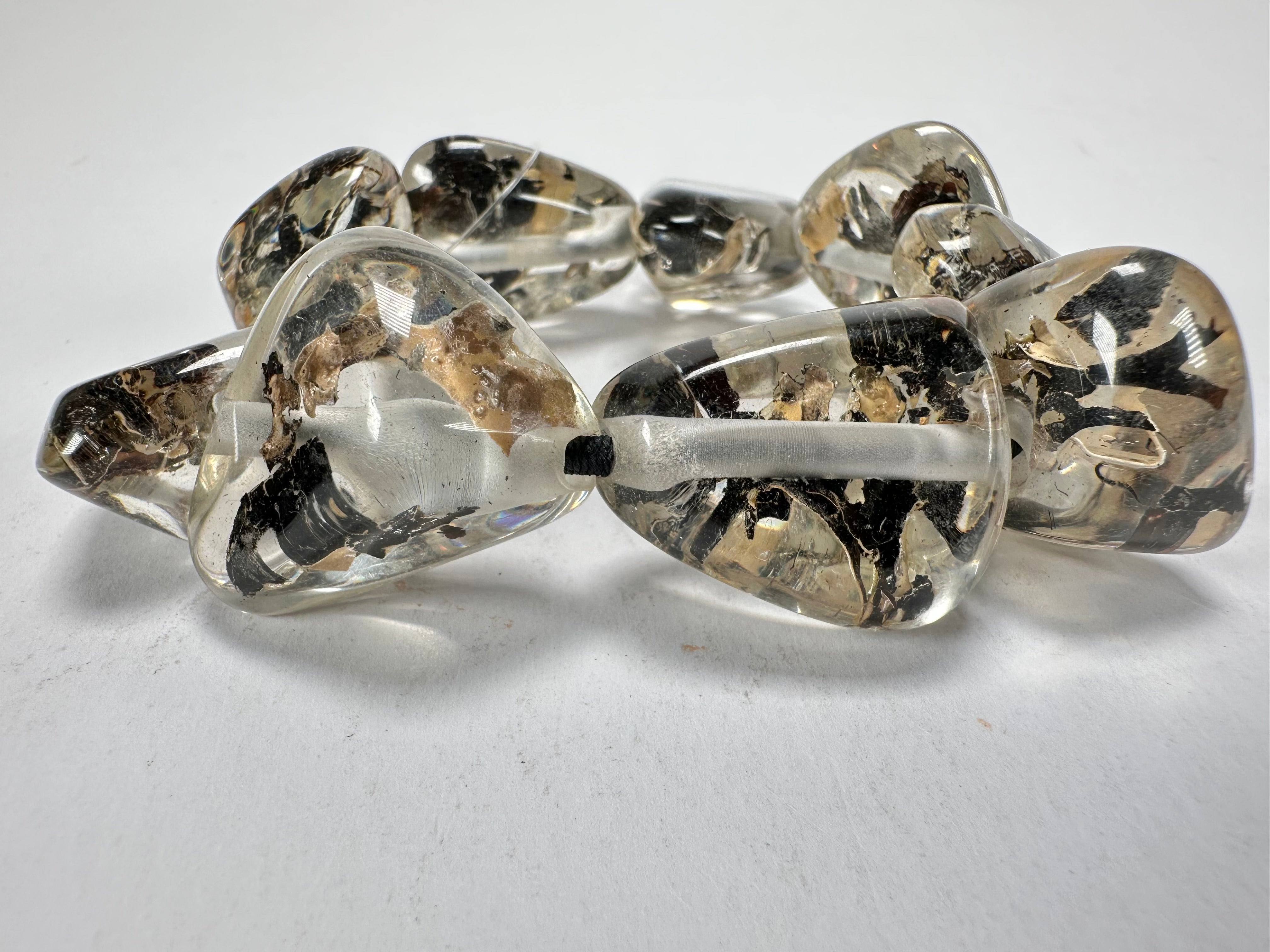 Jackie Brazil "Diamonds" Seaweed Flintstone Bone Bracelet ( B0211 )
