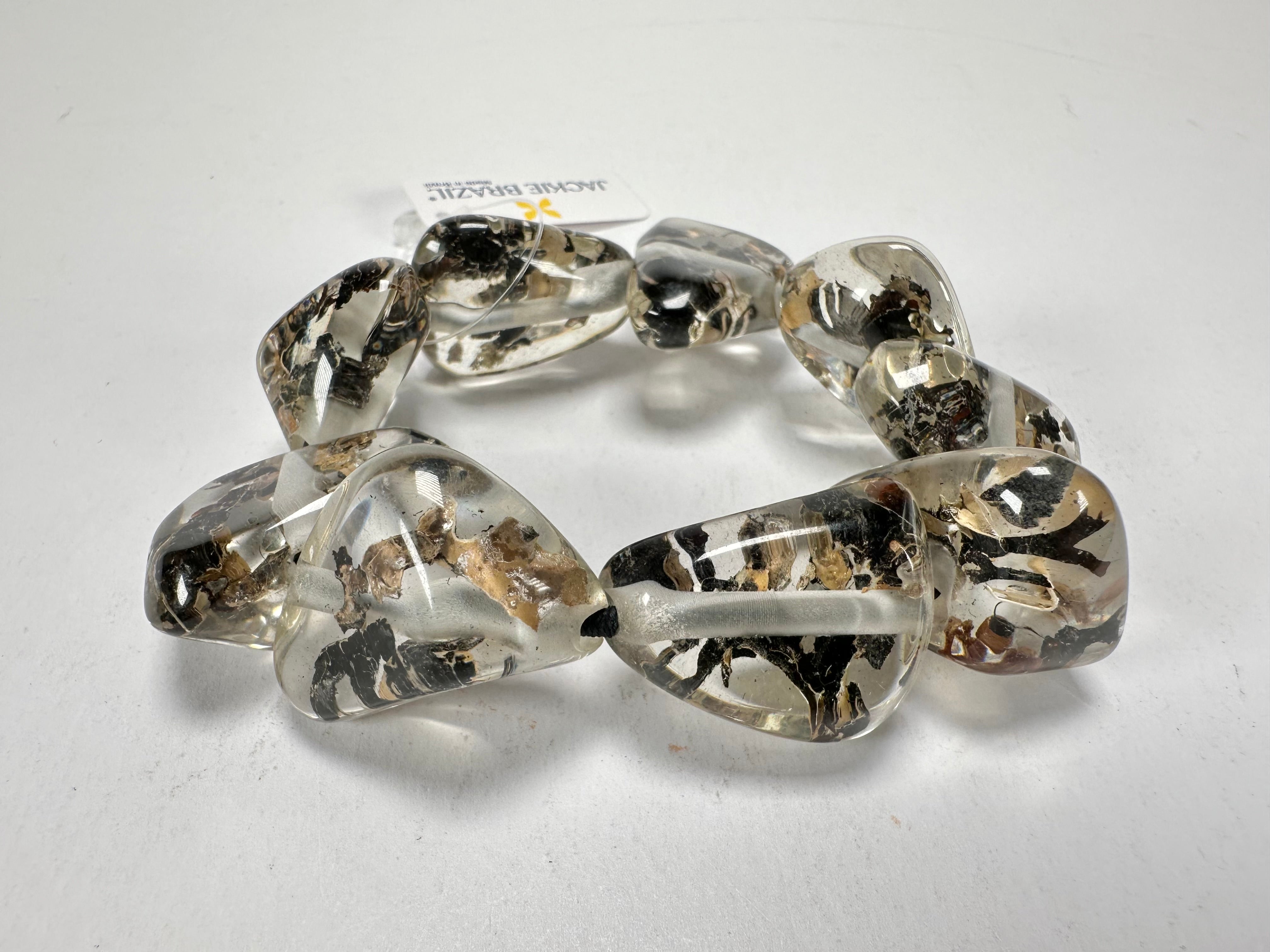 Jackie Brazil "Diamonds" Seaweed Flintstone Bone Bracelet ( B0211 )