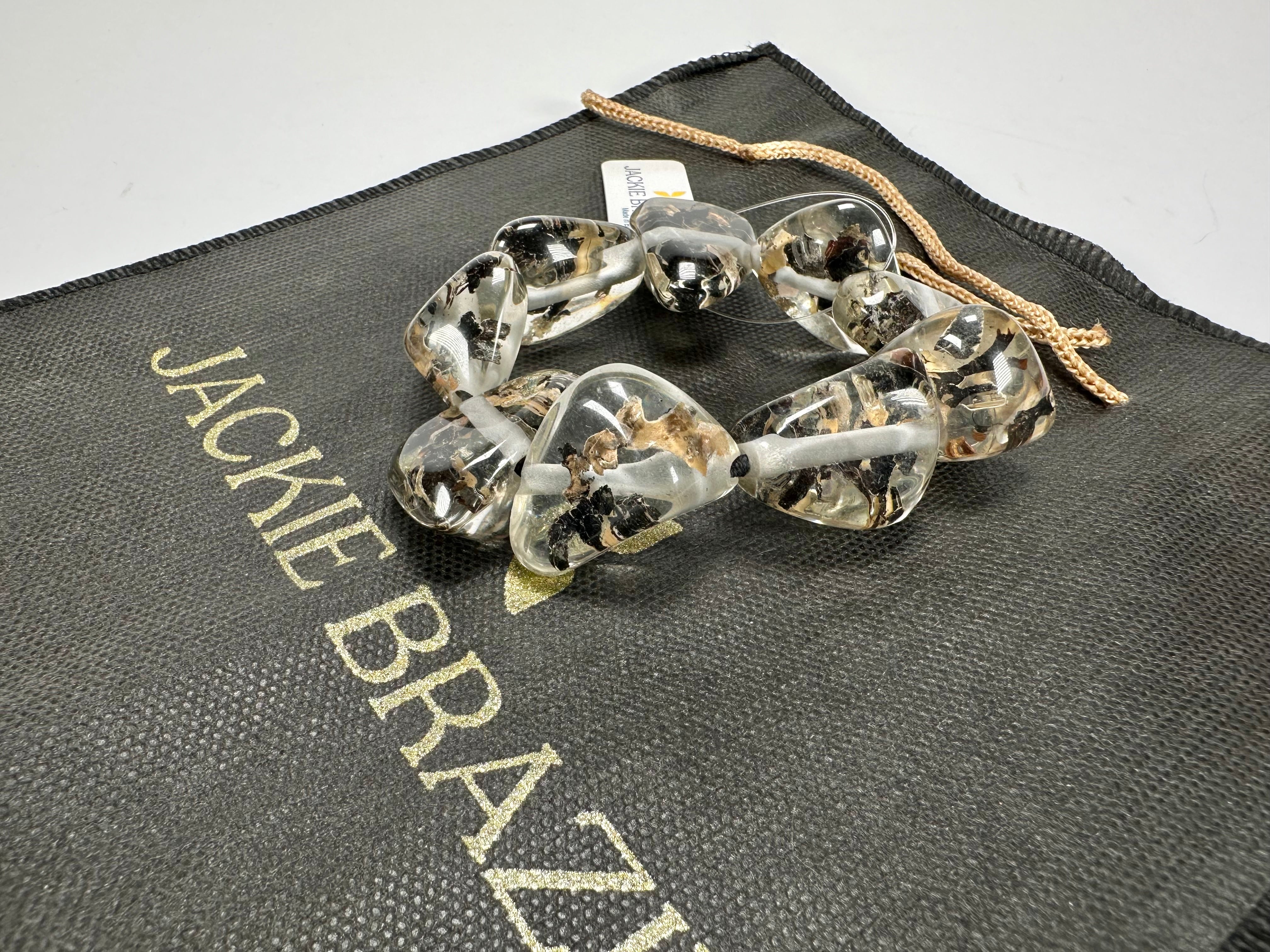 Jackie Brazil "Diamonds" Seaweed Flintstone Bone Bracelet ( B0211 )
