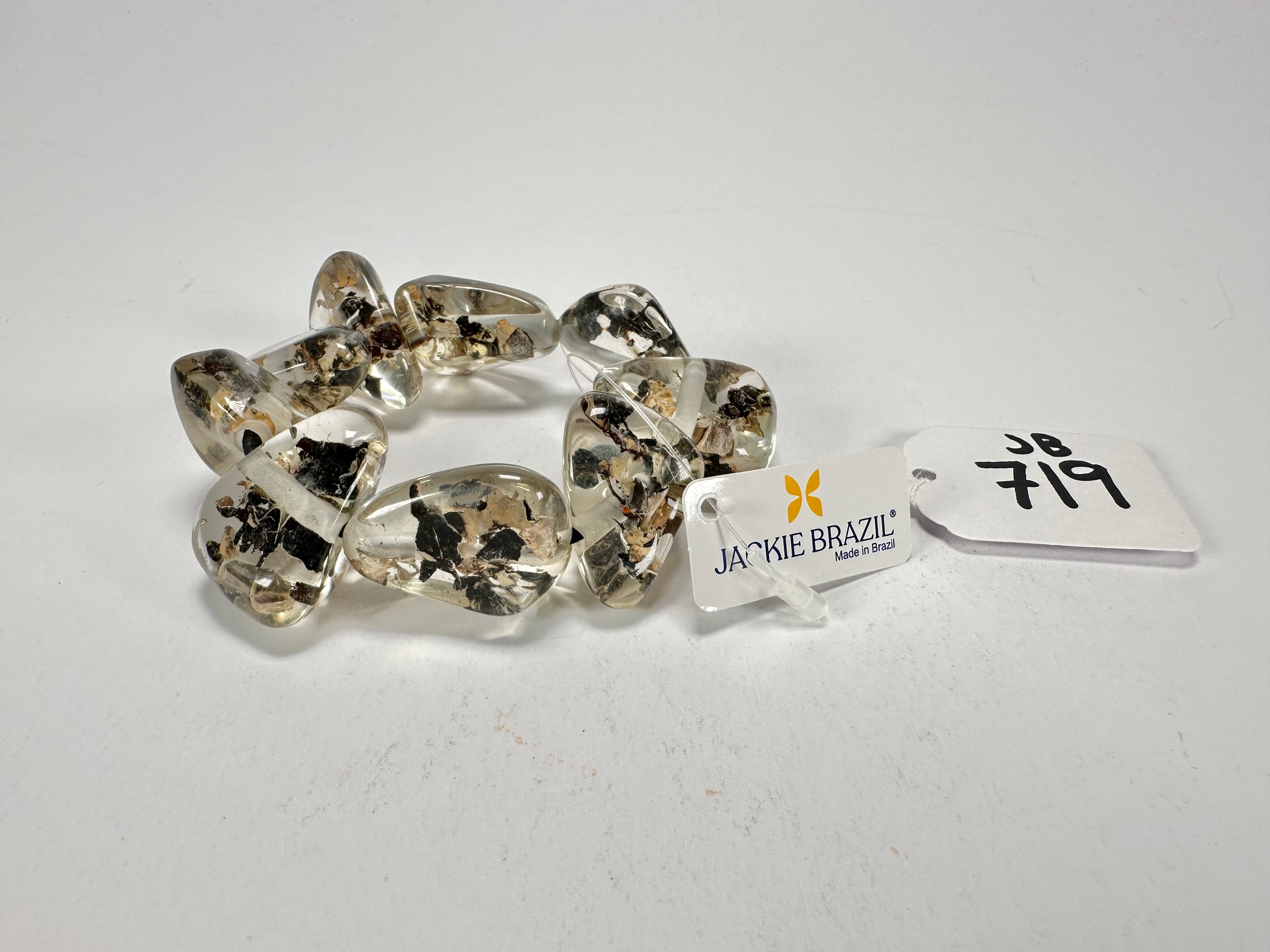 Jackie Brazil "Diamonds" Seaweed Flintstone Bone Bracelet ( B0211 )