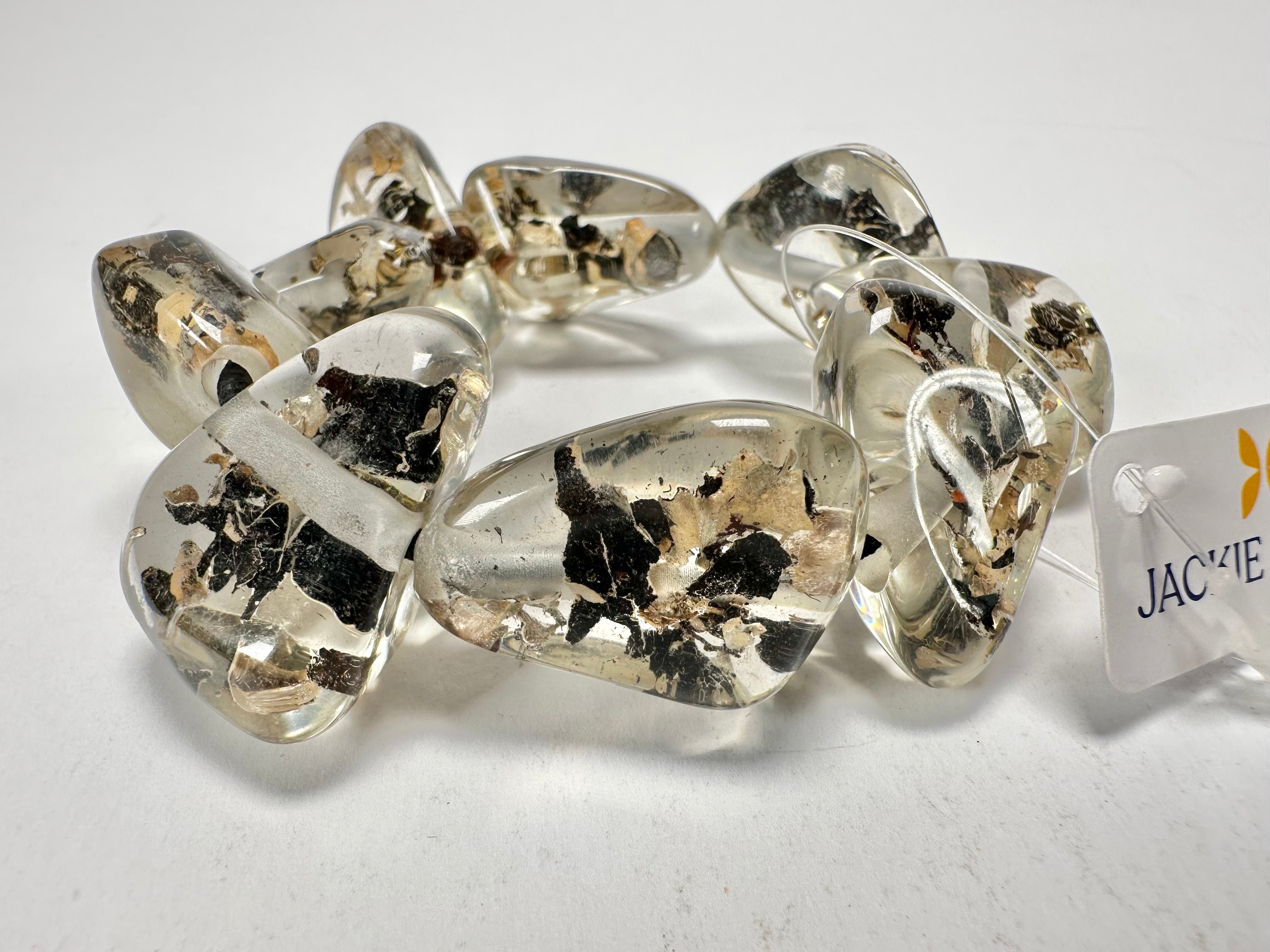 Jackie Brazil "Diamonds" Seaweed Flintstone Bone Bracelet ( B0211 )