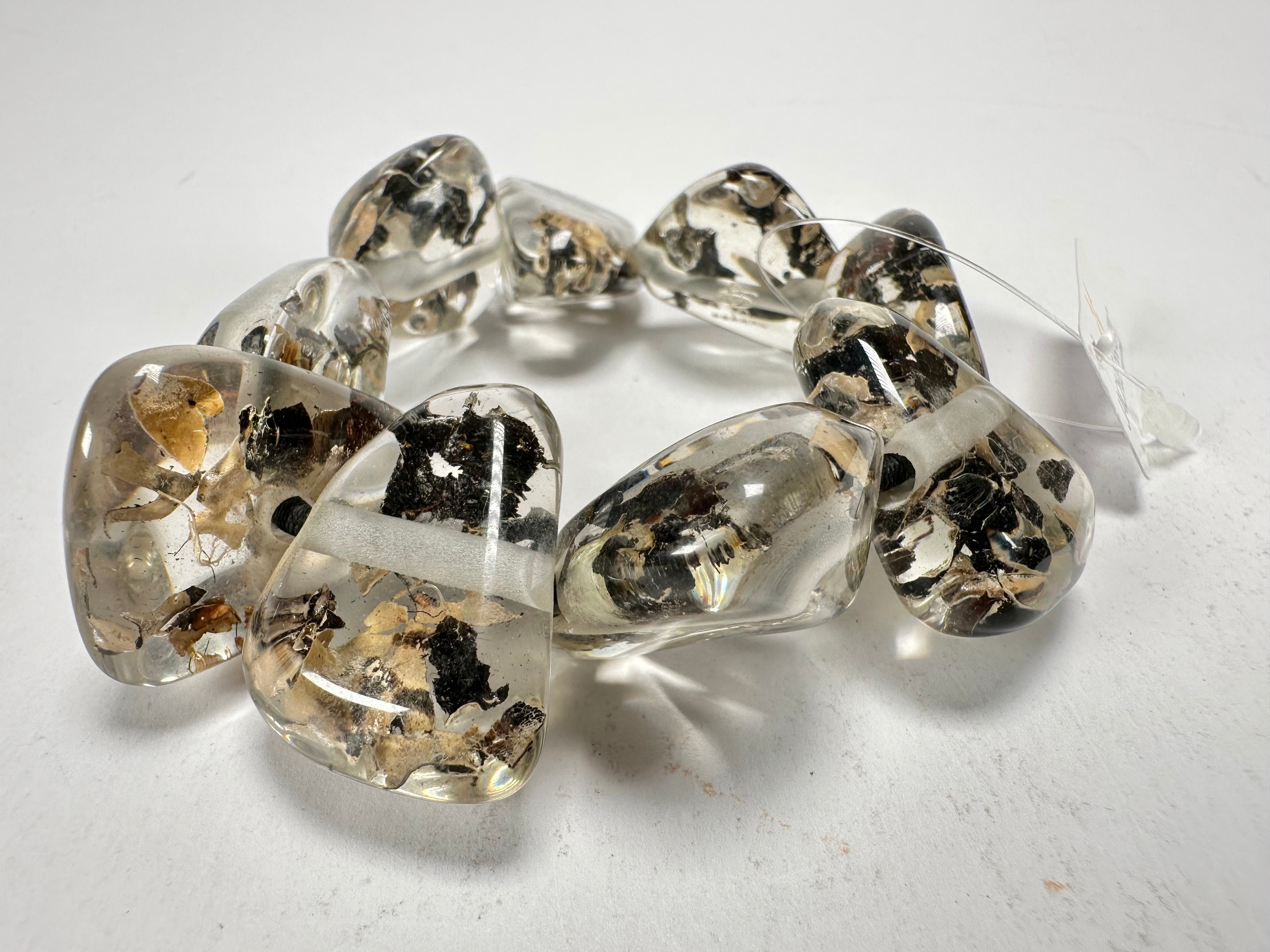 Jackie Brazil "Diamonds" Seaweed Flintstone Bone Bracelet ( B0211 )