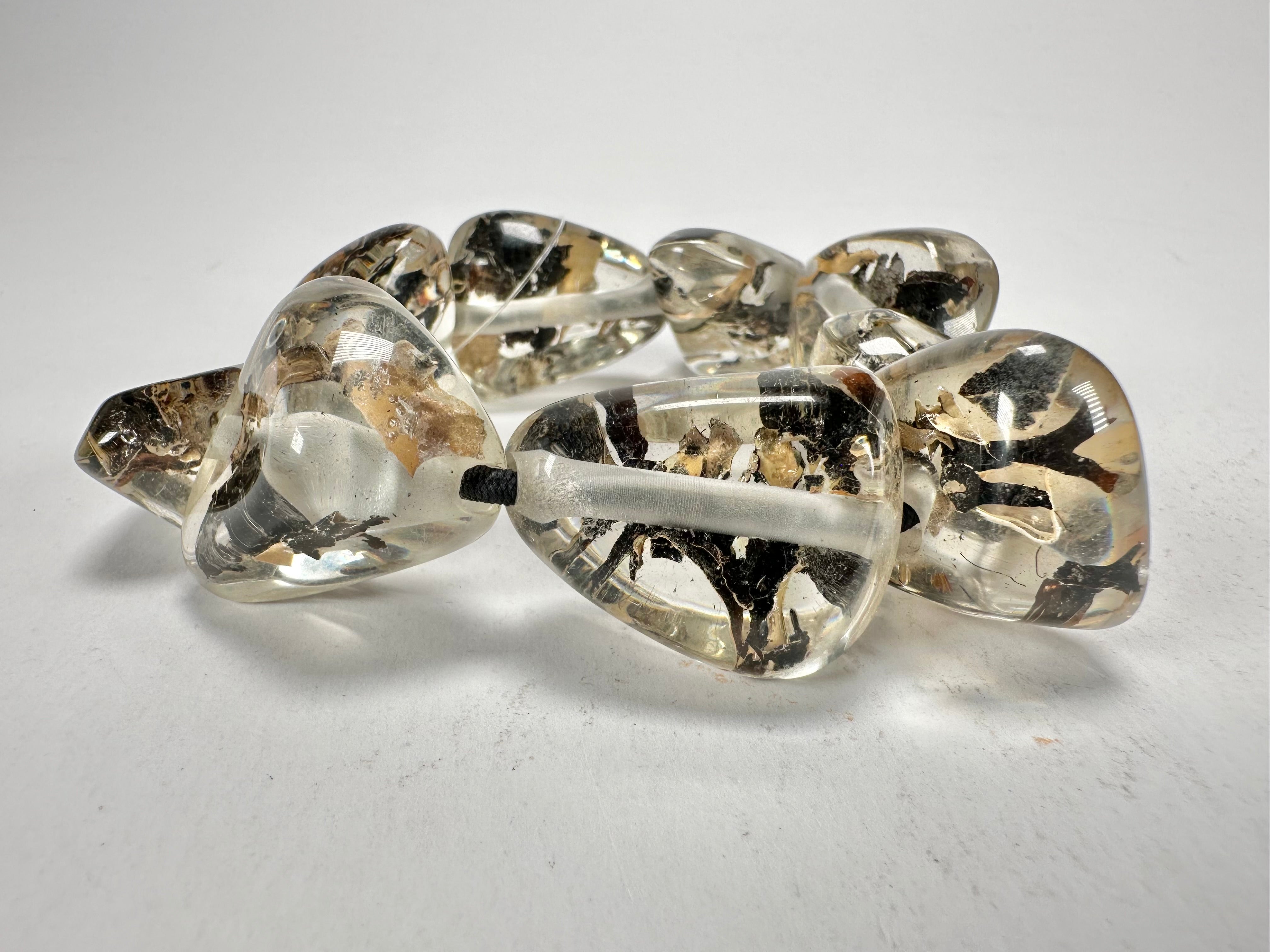Jackie Brazil "Diamonds" Seaweed Flintstone Bone Bracelet ( B0211 )