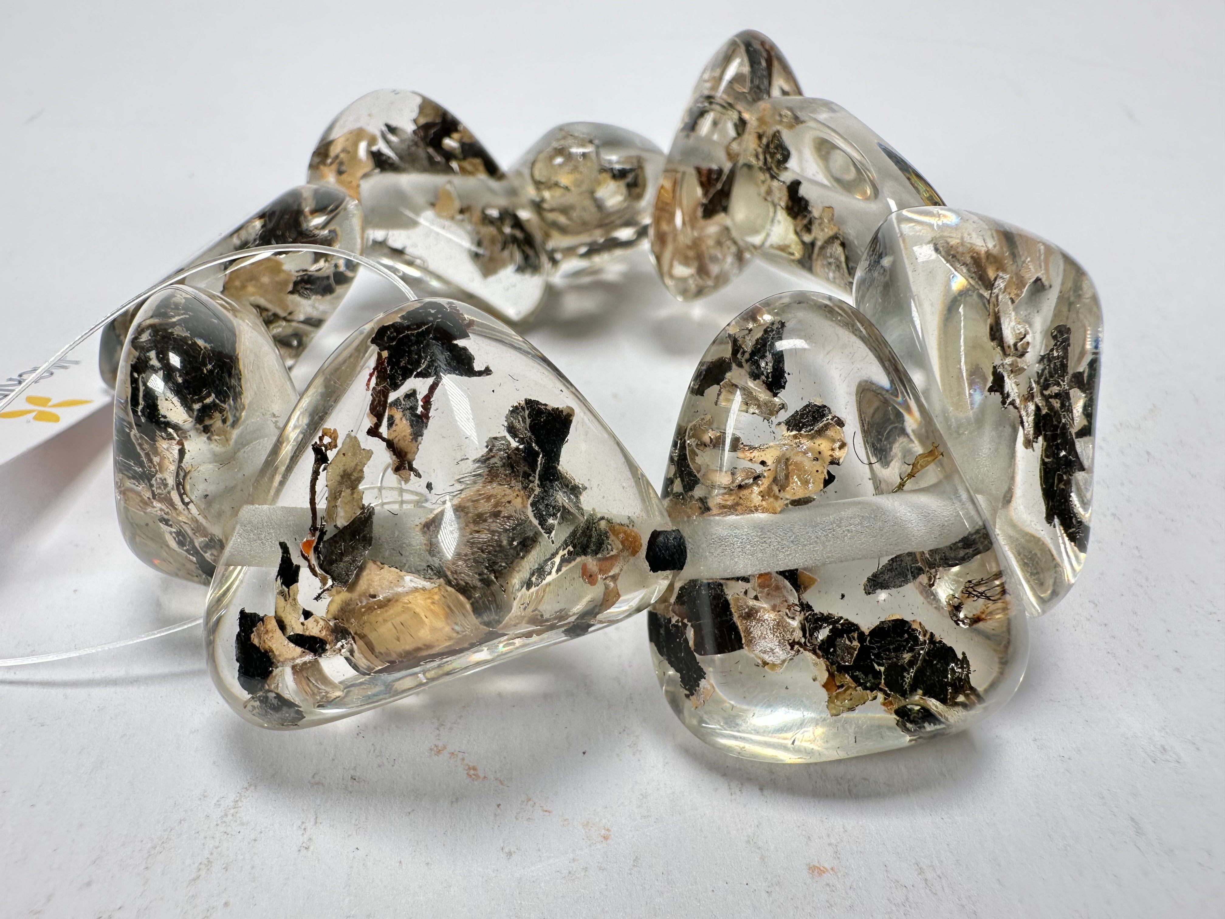 Jackie Brazil "Diamonds" Seaweed Flintstone Bone Bracelet ( B0211 )