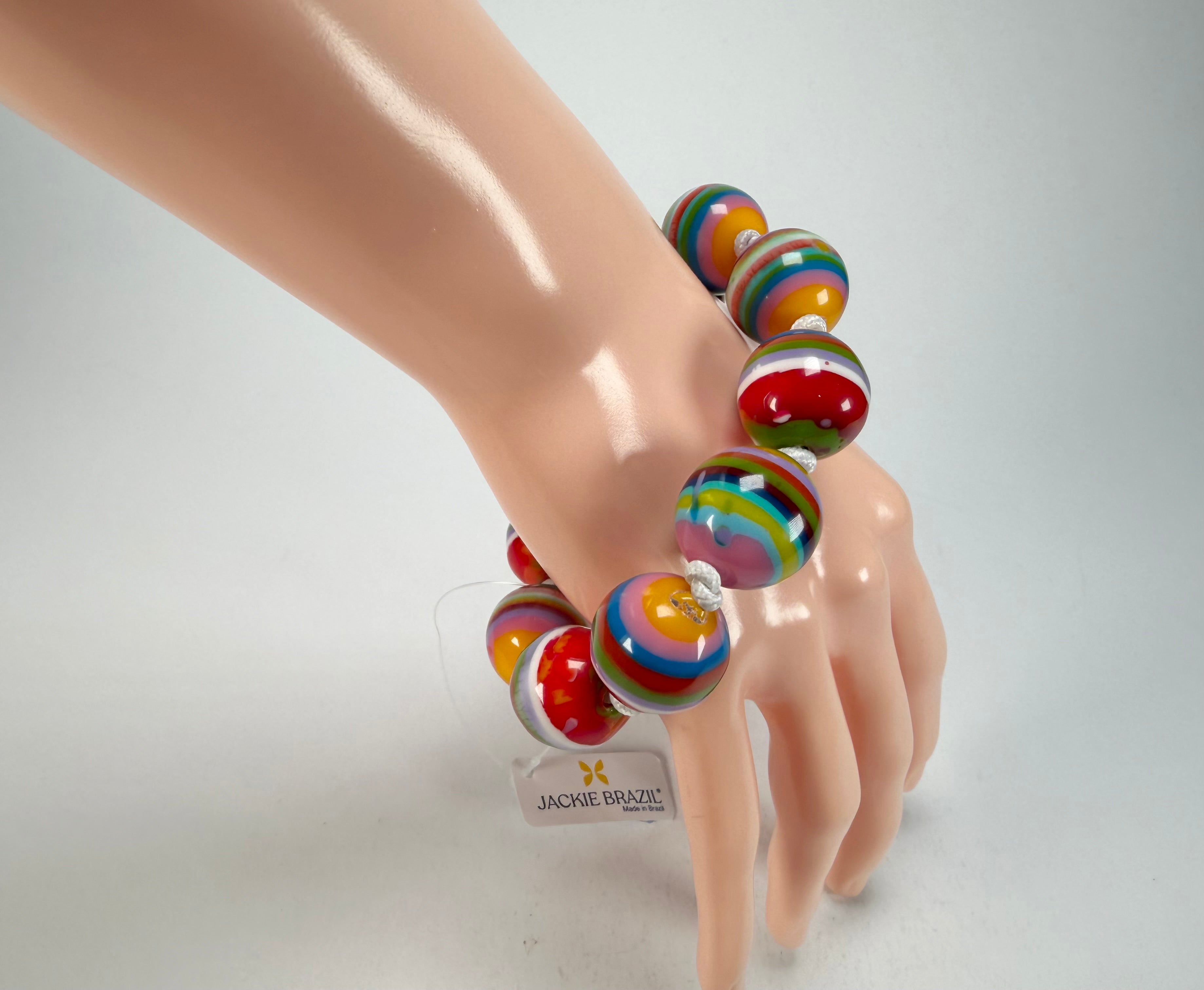 Jackie Brazil "Lola" Liquorice All Sorts Medium Spheres Bracelet ( B2695 )