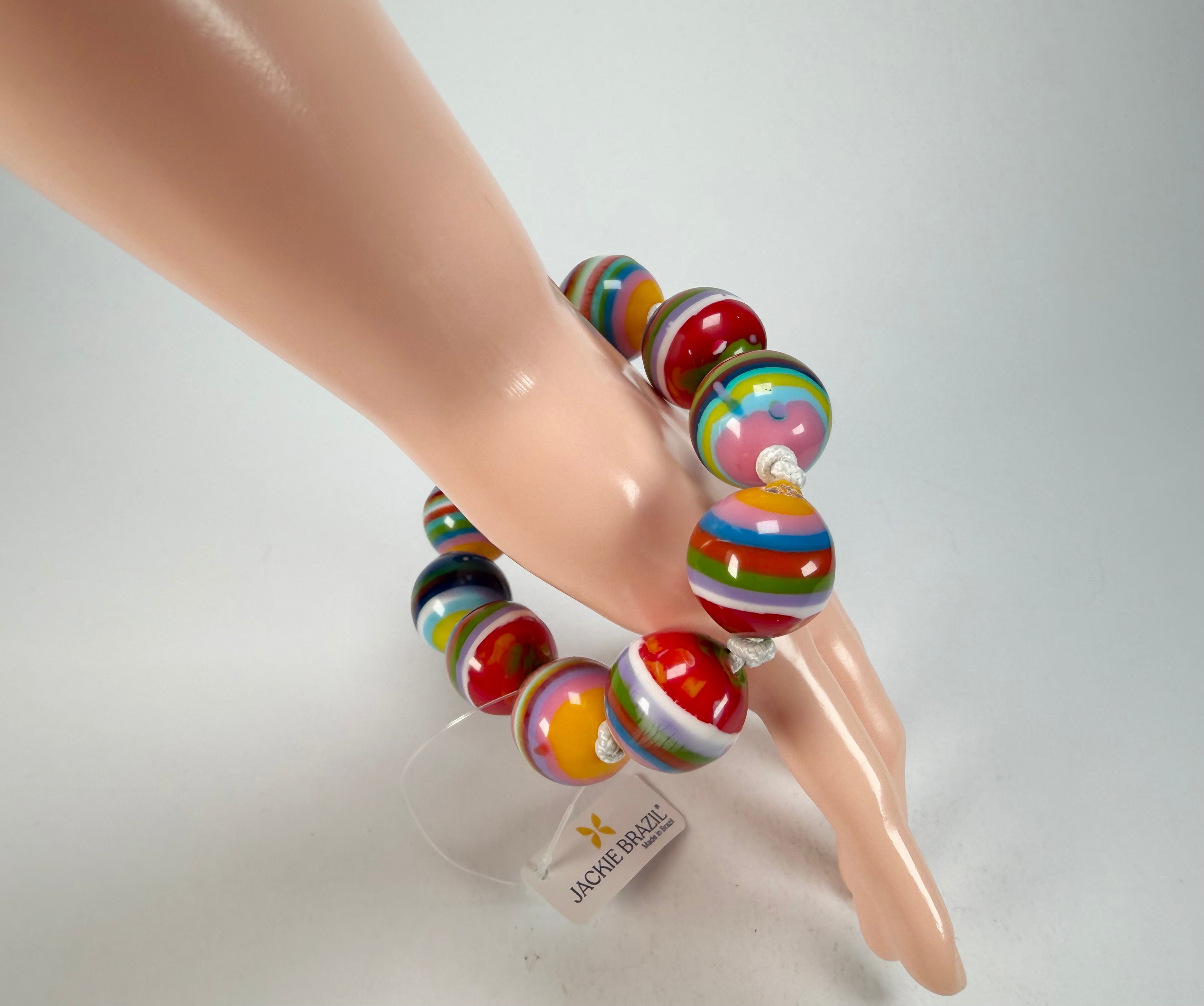 Jackie Brazil "Lola" Liquorice All Sorts Medium Spheres Bracelet ( B2695 )