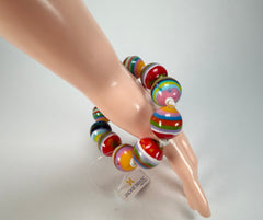 Jackie Brazil "Lola" Liquorice All Sorts Medium Spheres Bracelet ( B2695 )