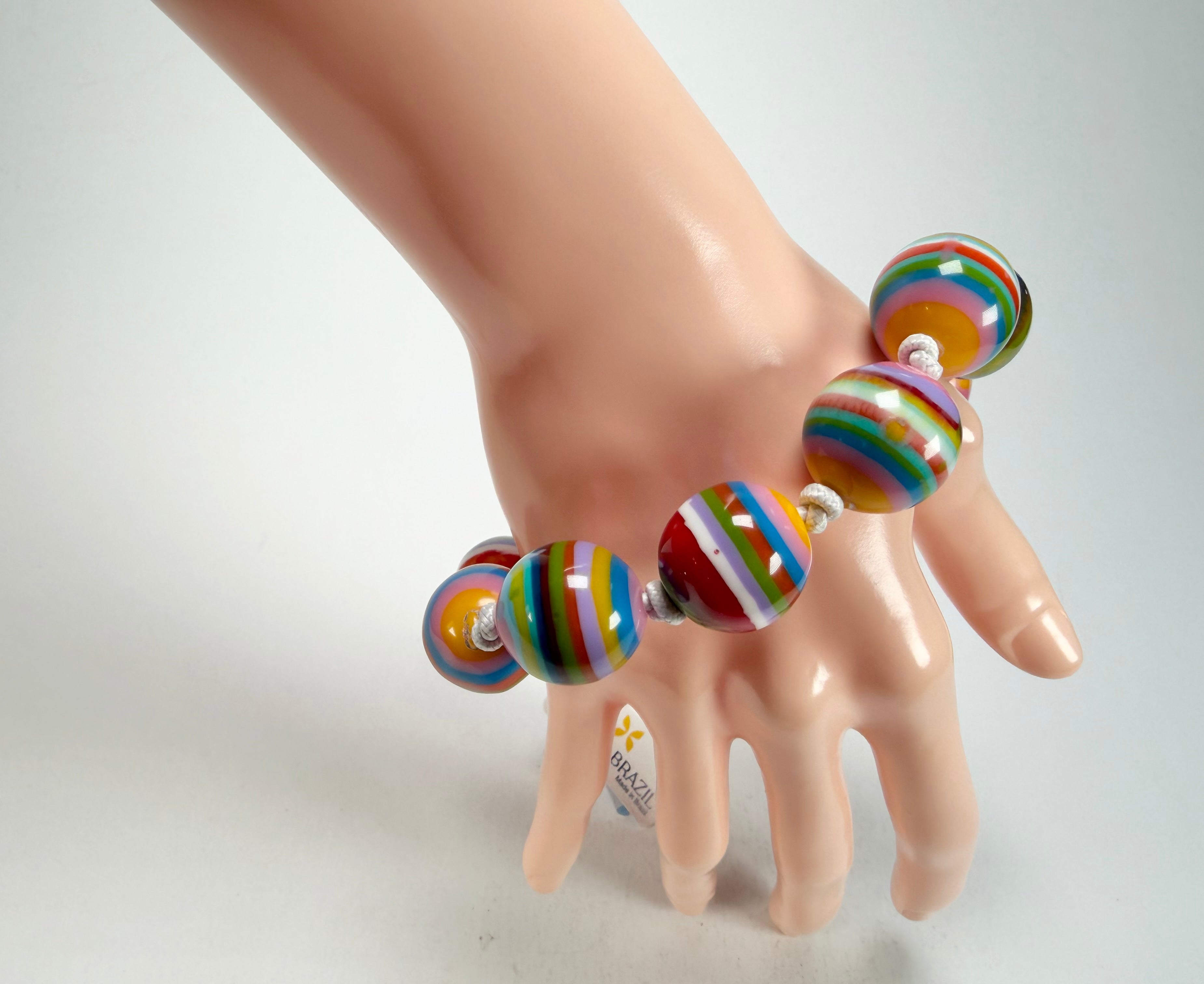 Jackie Brazil "Lola" Liquorice All Sorts Medium Spheres Bracelet ( B2695 )