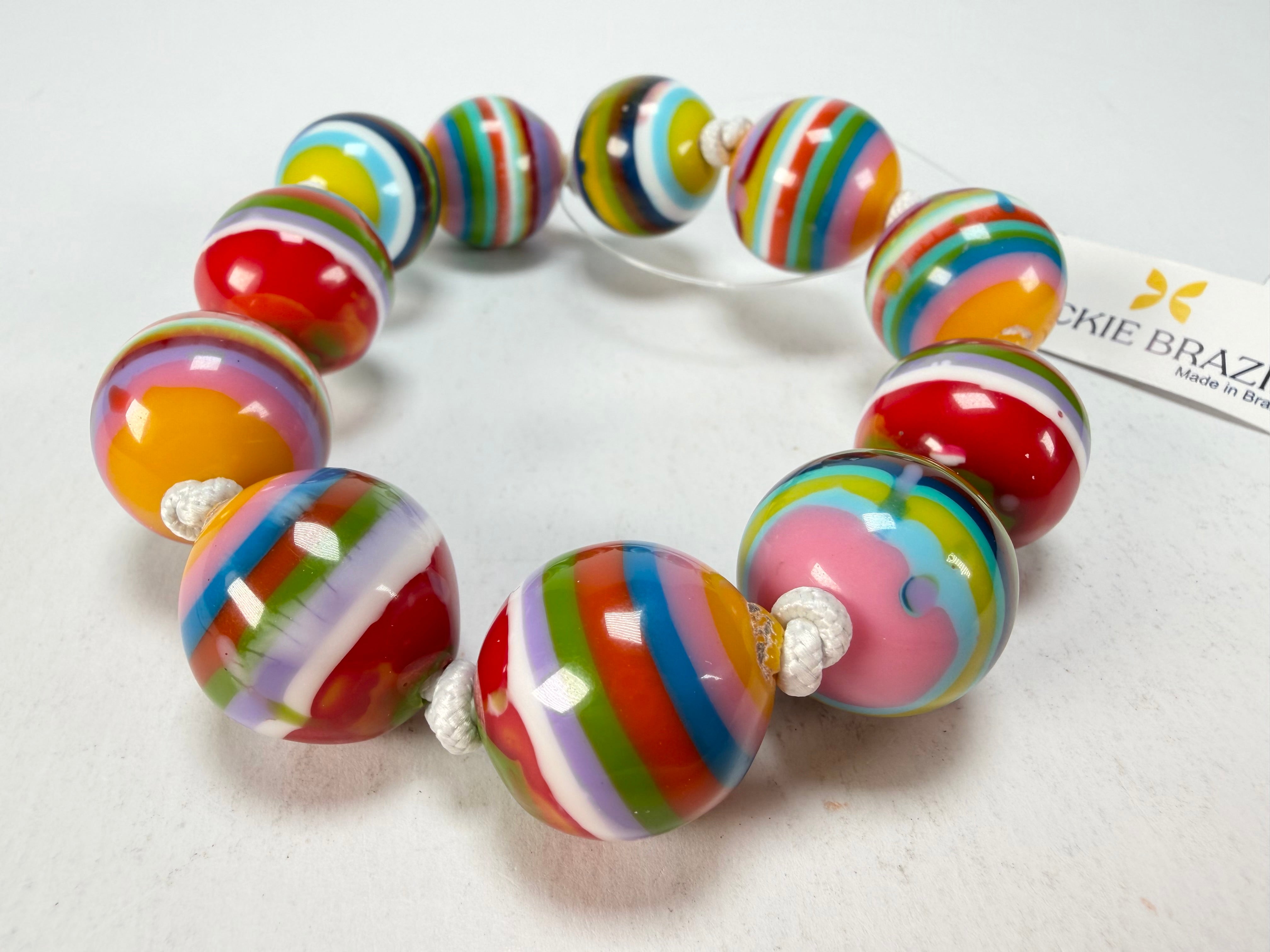Jackie Brazil "Lola" Liquorice All Sorts Medium Spheres Bracelet ( B2695 )