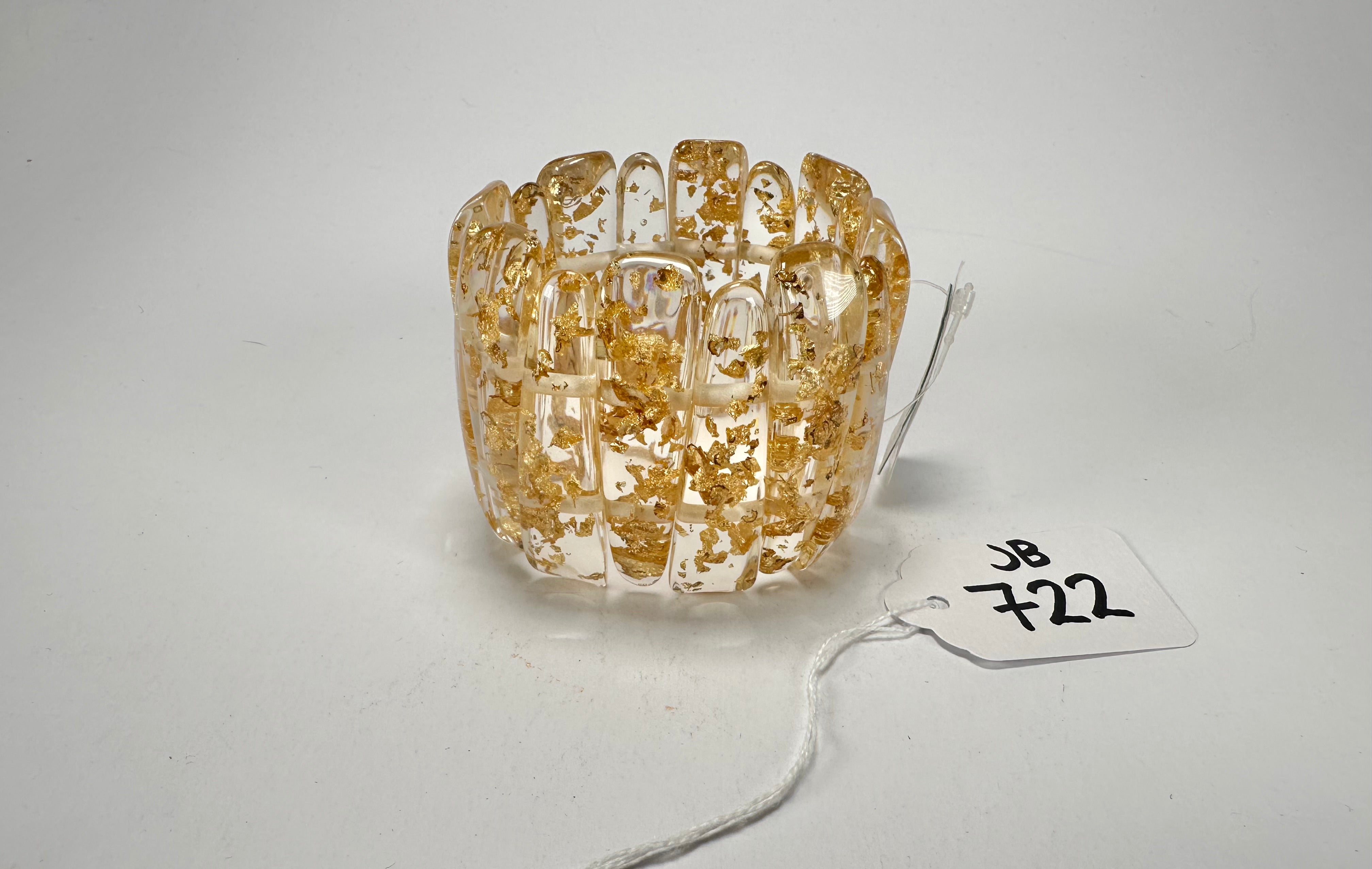 Jackie Brazil "Tulip" Gold Flakes Elasticated Bracelet ( B0026 )