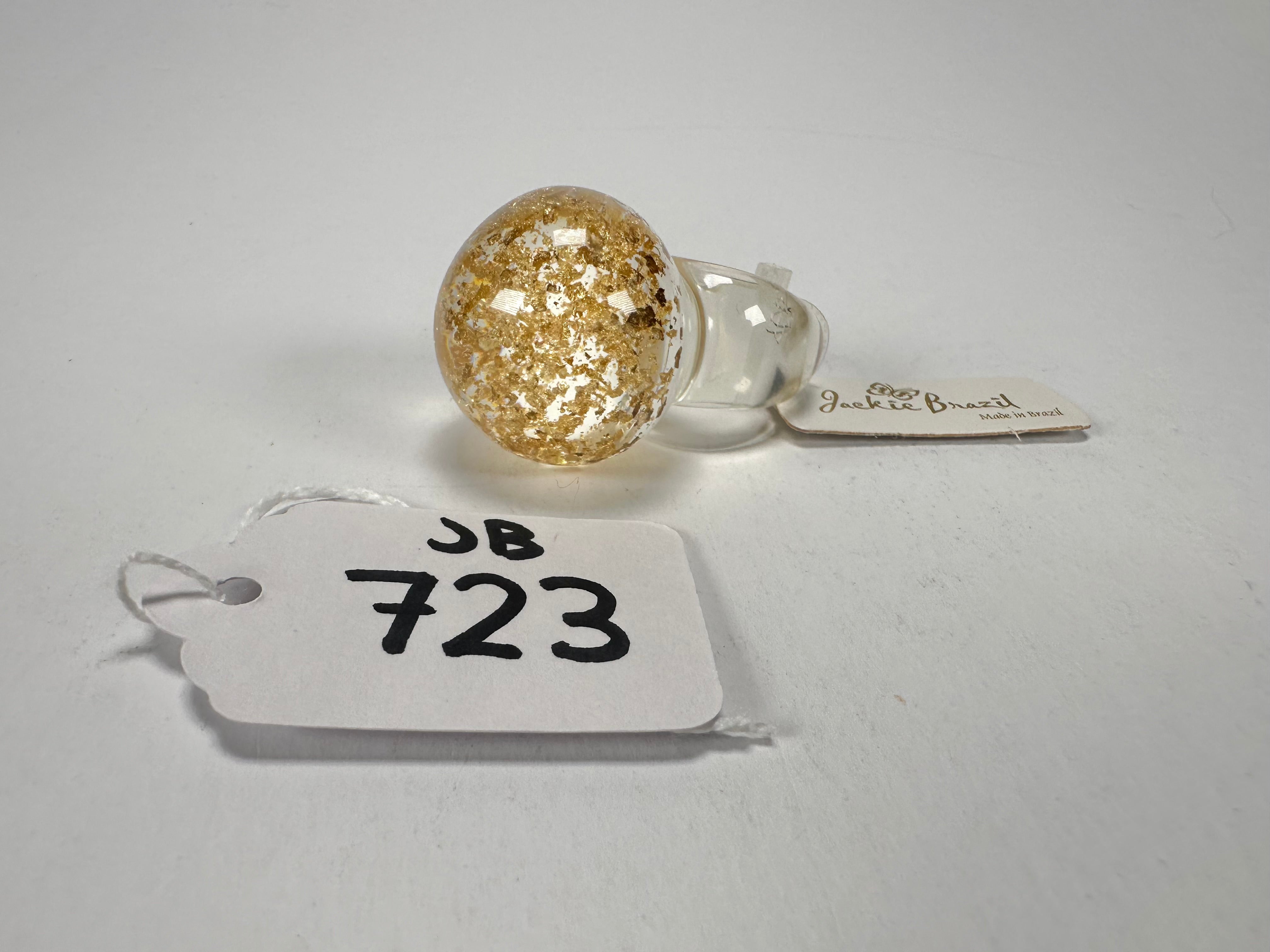 Jackie Brazil "Splendour" Large Ball Gold Flakes Ring ( R2500 ) Size UK - Q  / US - 8