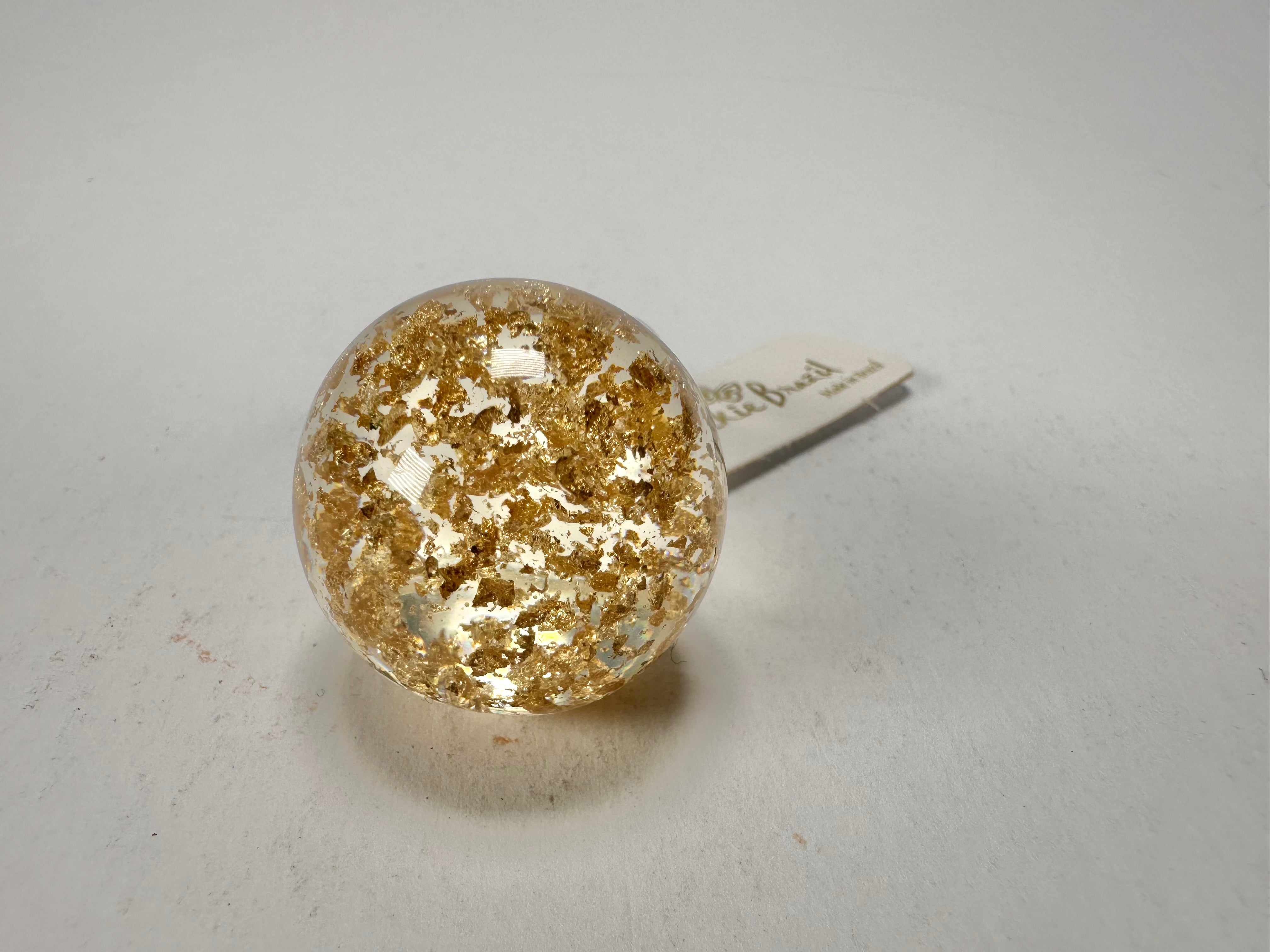 Jackie Brazil "Splendour" Large Ball Gold Flakes Ring ( R2500 ) Size UK - Q  / US - 8
