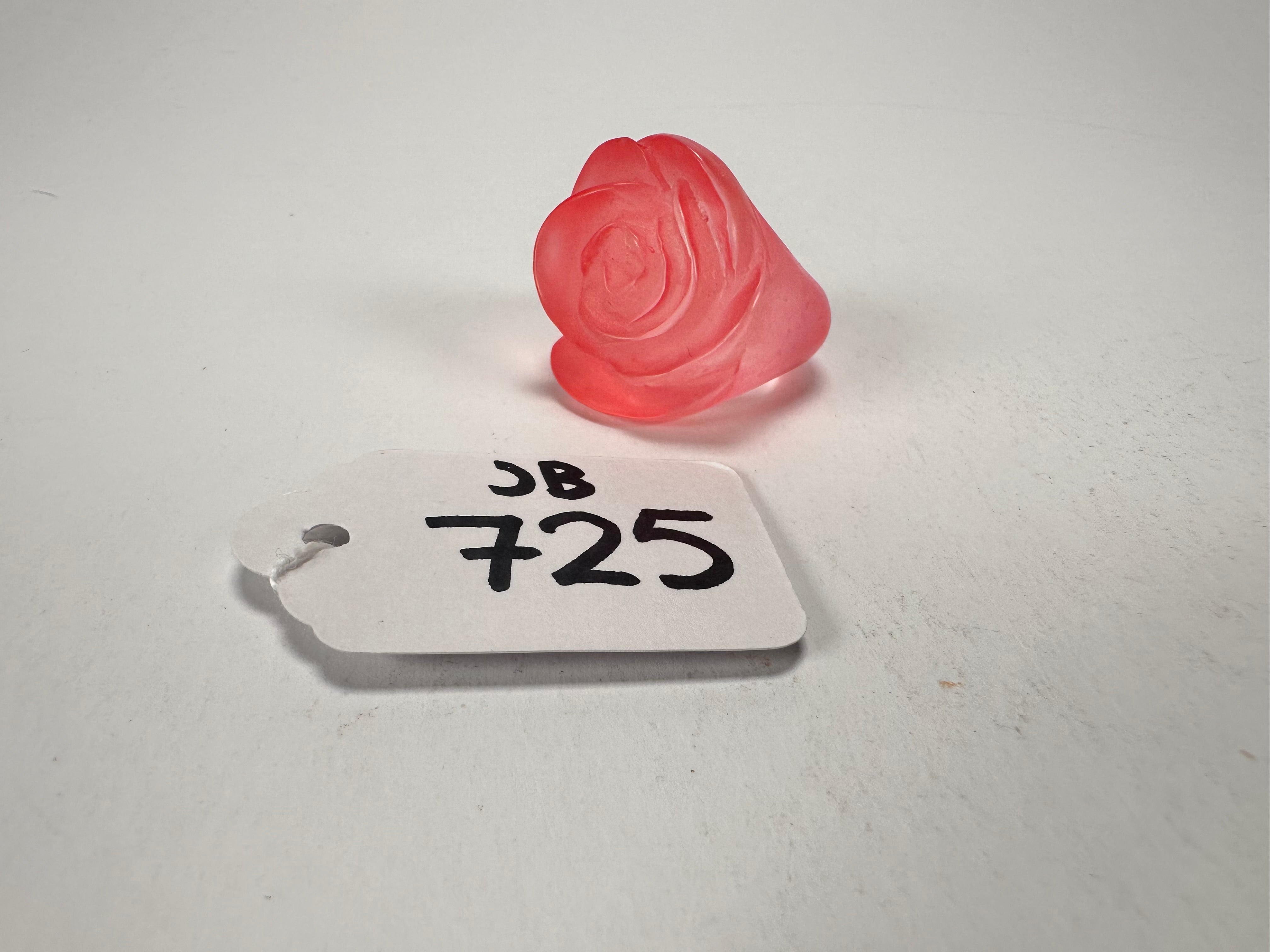 Jackie Brazil "Rose" Light Pink Resin Rose Ring ( R0585 ) Size UK T / US 9.5