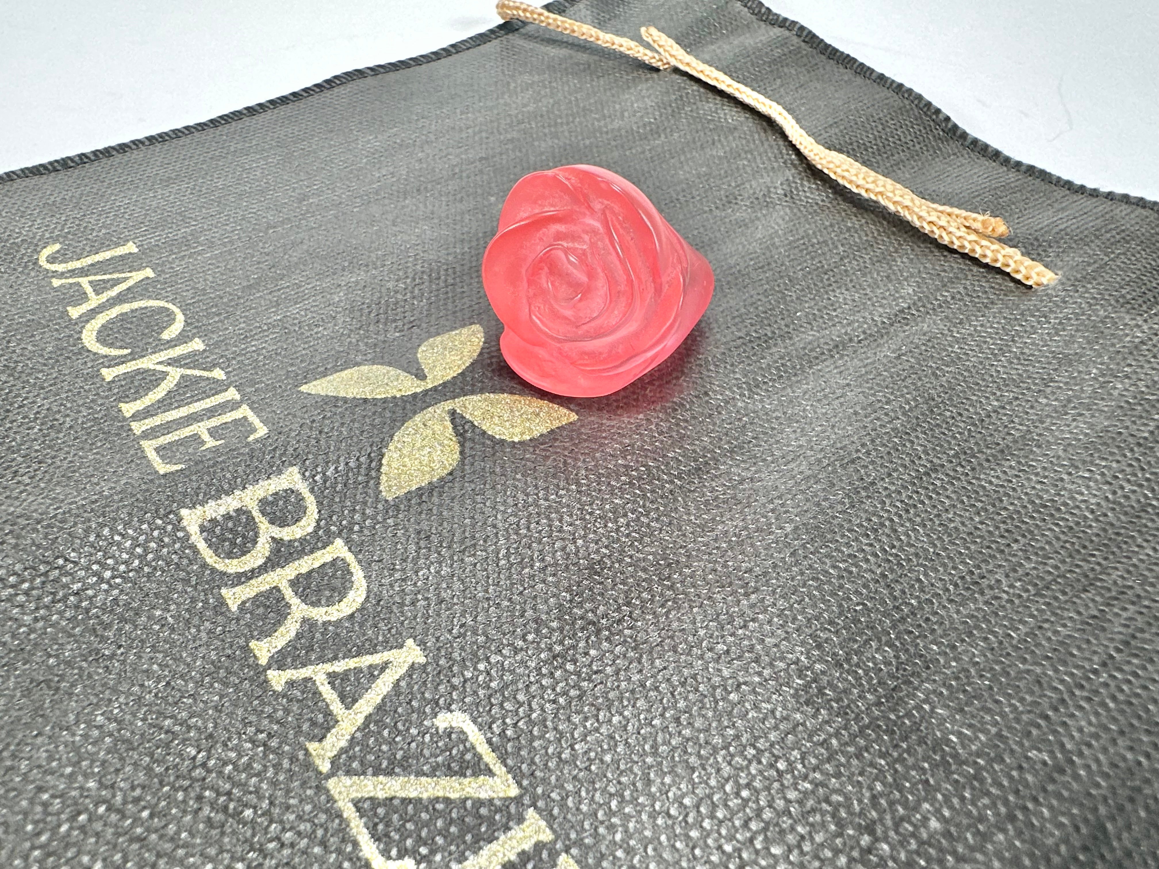 Jackie Brazil "Rose" Light Pink Resin Rose Ring ( R0585 ) Size UK T / US 9.5