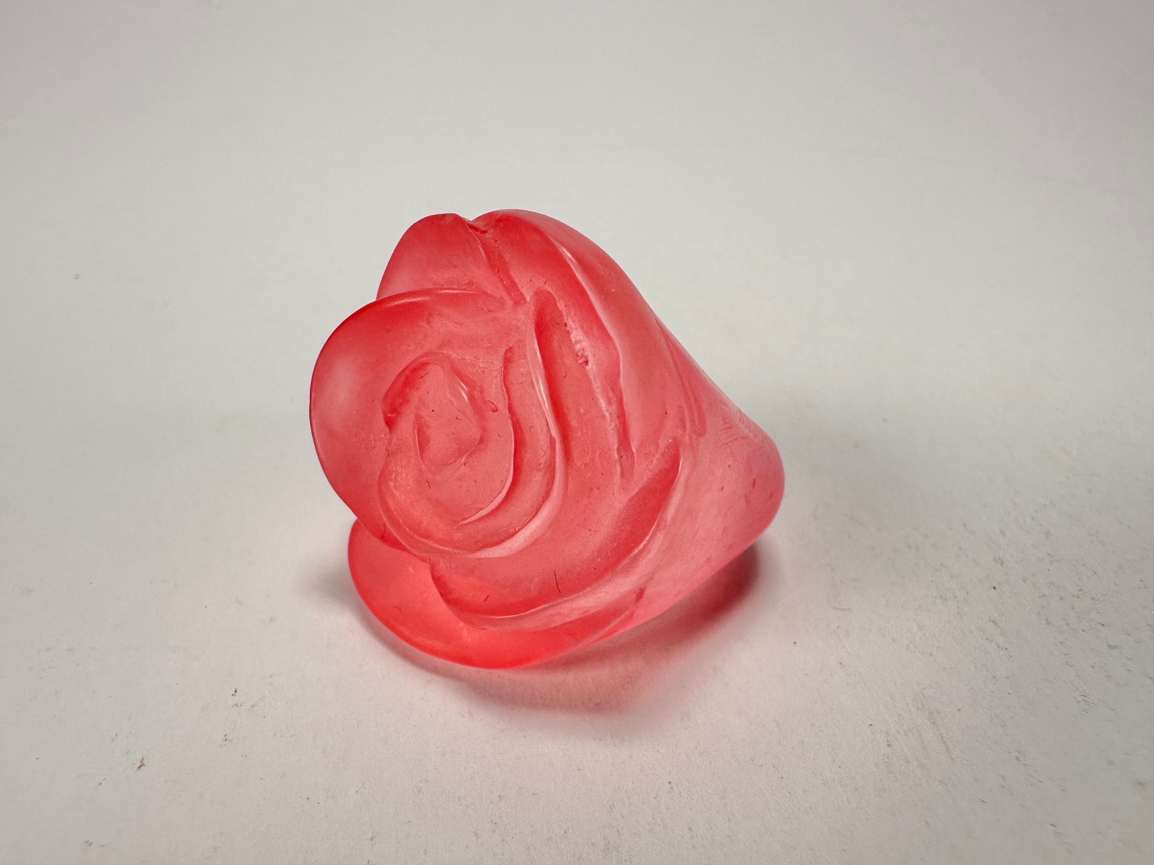 Jackie Brazil "Rose" Light Pink Resin Rose Ring ( R0585 ) Size UK T / US 9.5