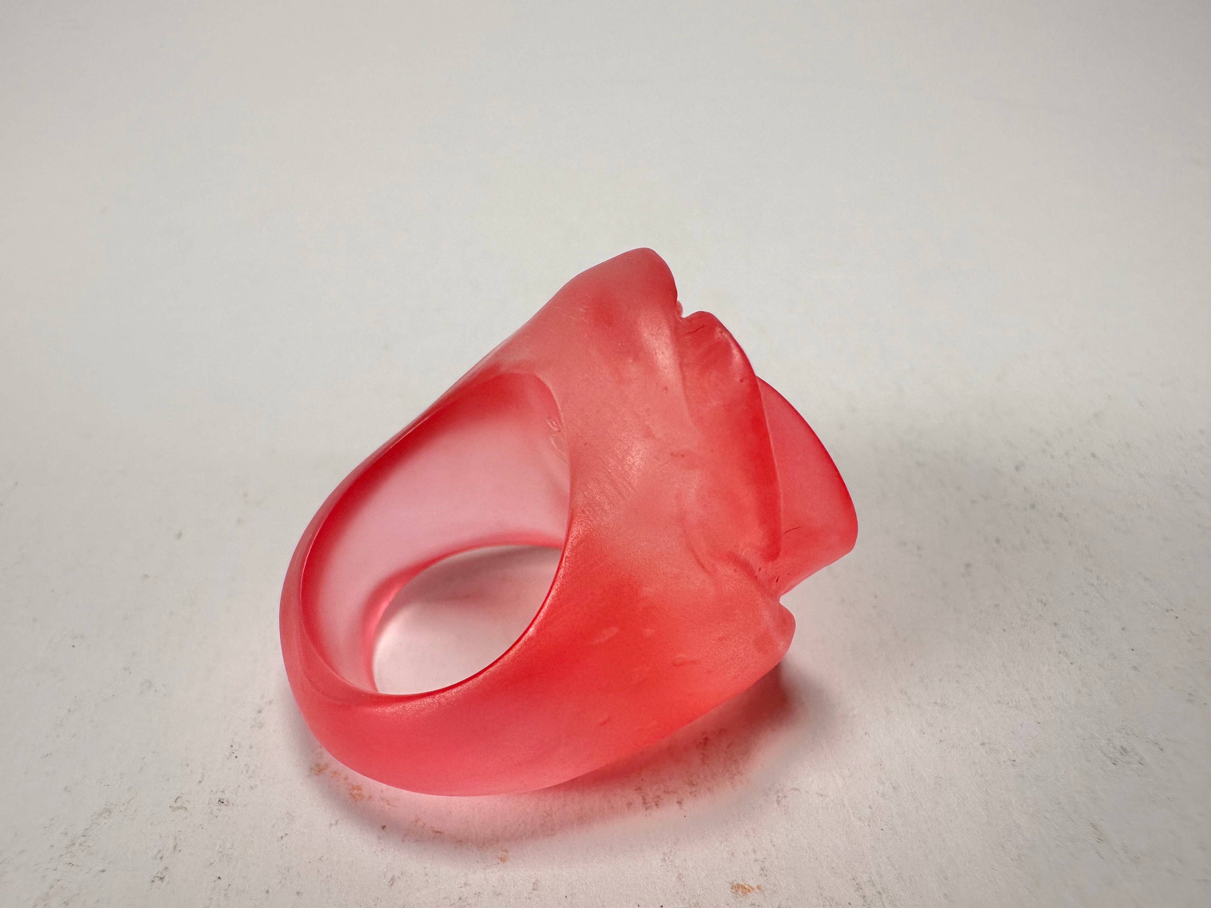 Jackie Brazil "Rose" Light Pink Resin Rose Ring ( R0585 ) Size UK T / US 9.5