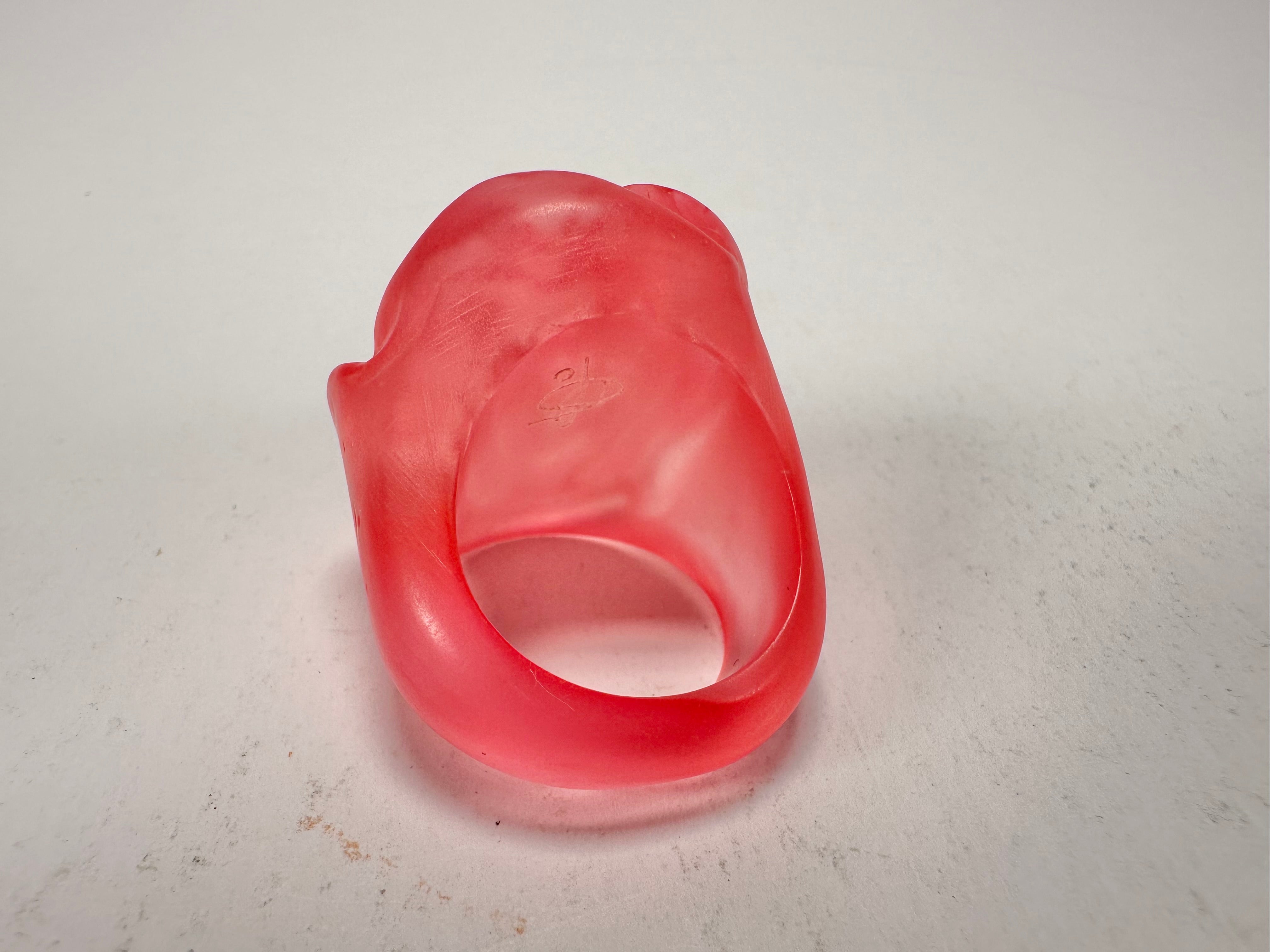 Jackie Brazil "Rose" Light Pink Resin Rose Ring ( R0585 ) Size UK T / US 9.5