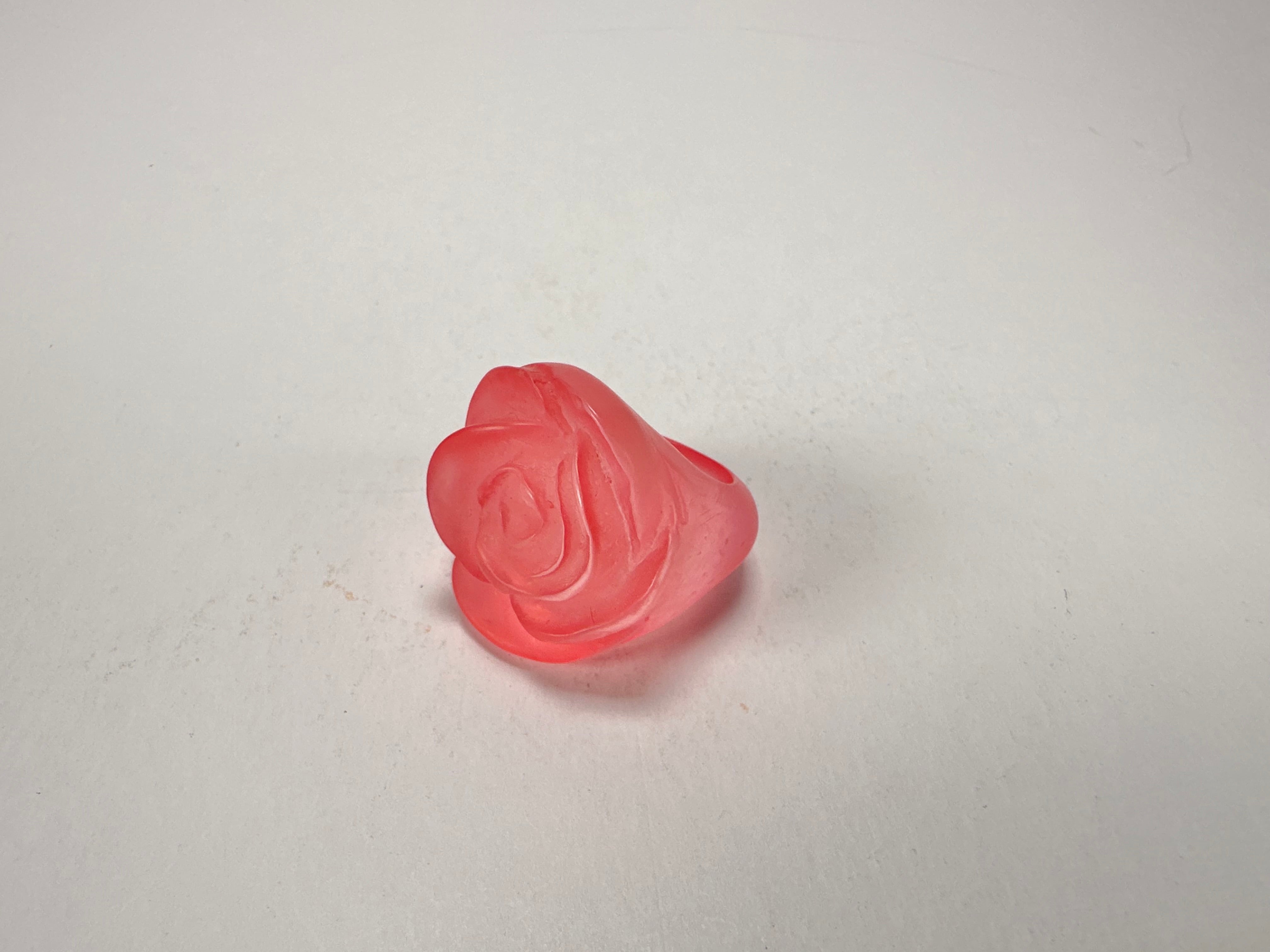 Jackie Brazil "Rose" Light Pink Resin Rose Ring ( R0585 ) Size UK T / US 9.5