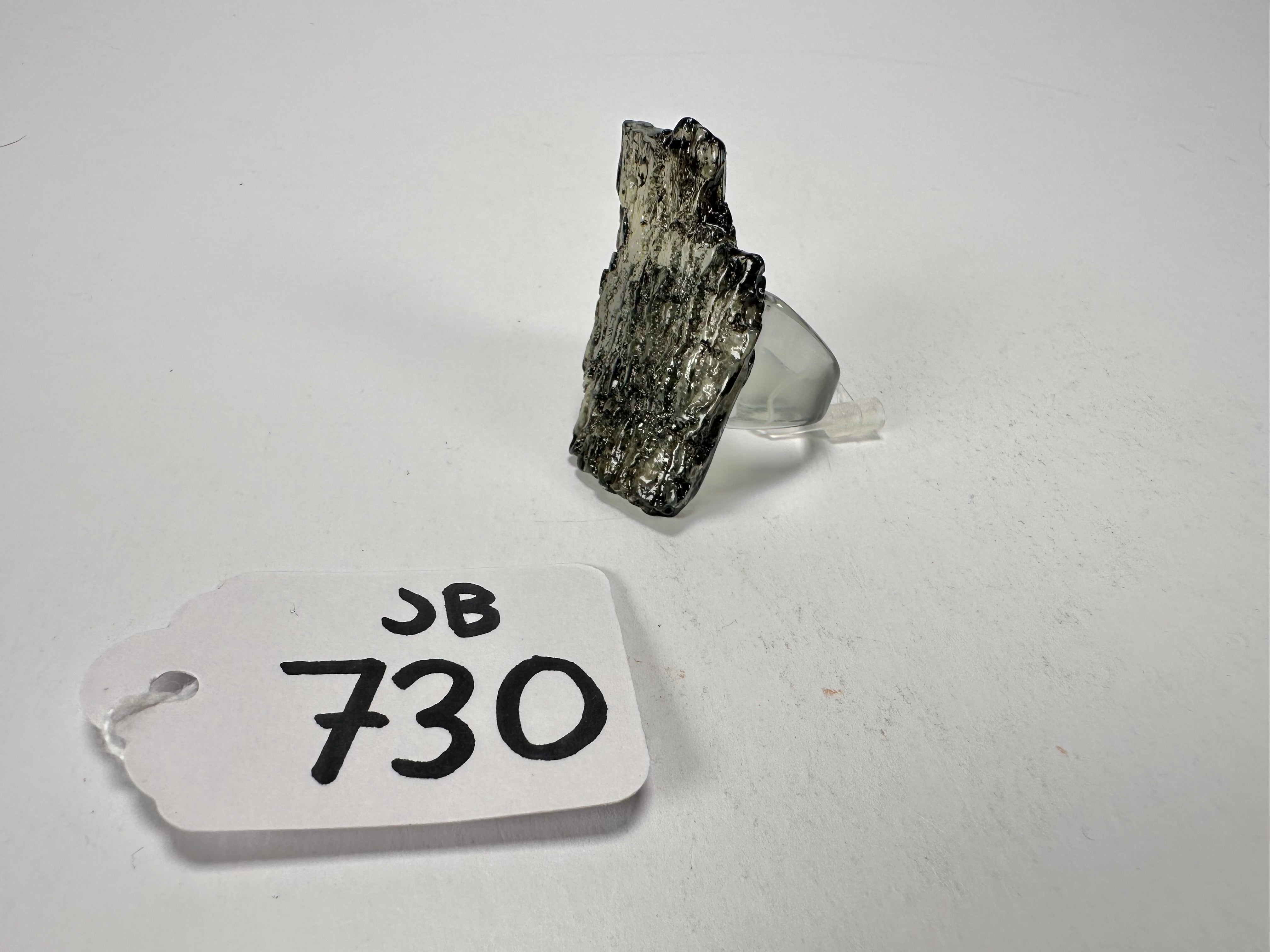 Jackie Brazil "Smoked Crystal" Charcoal Resin Ring ( R0001 ) UK R / USA 8.5