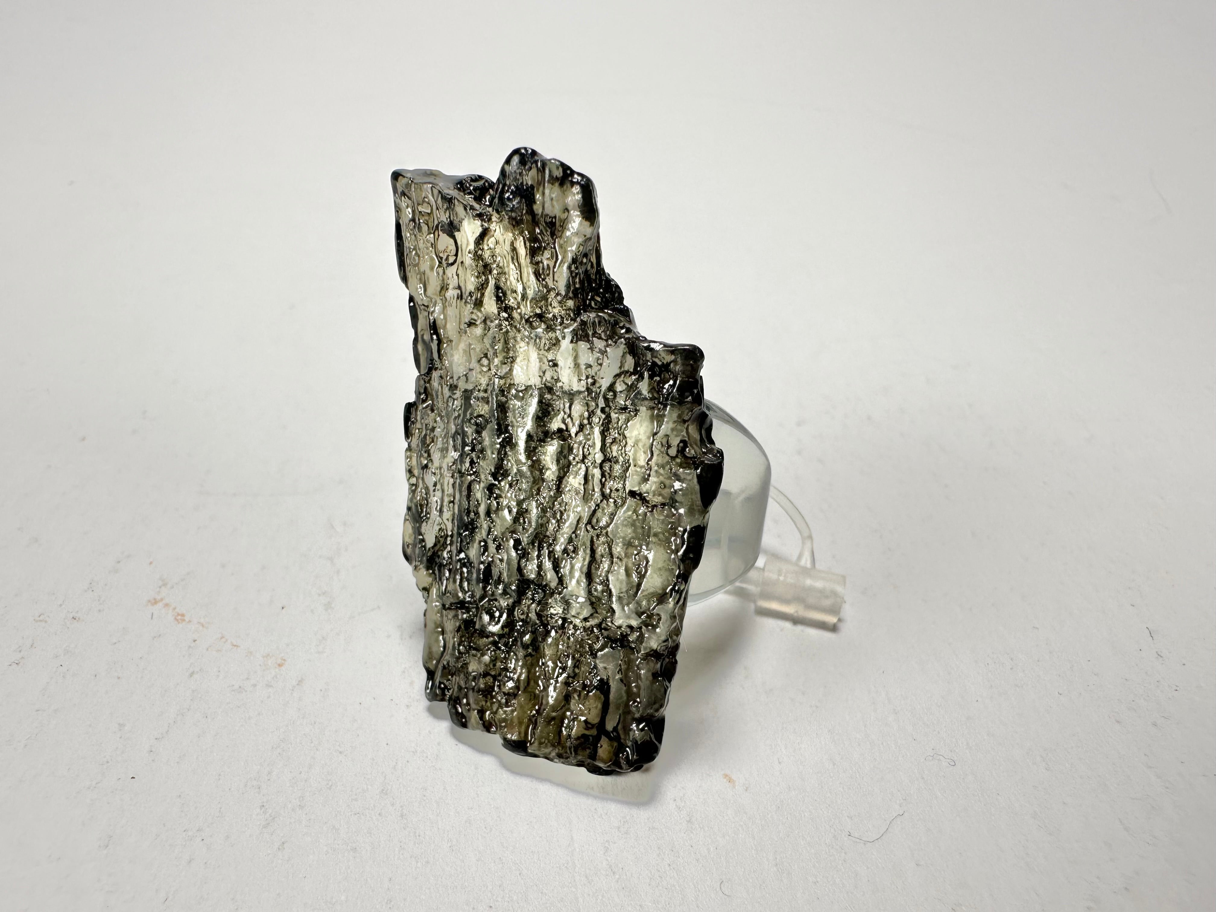 Jackie Brazil "Smoked Crystal" Charcoal Resin Ring ( R0001 ) UK R / USA 8.5