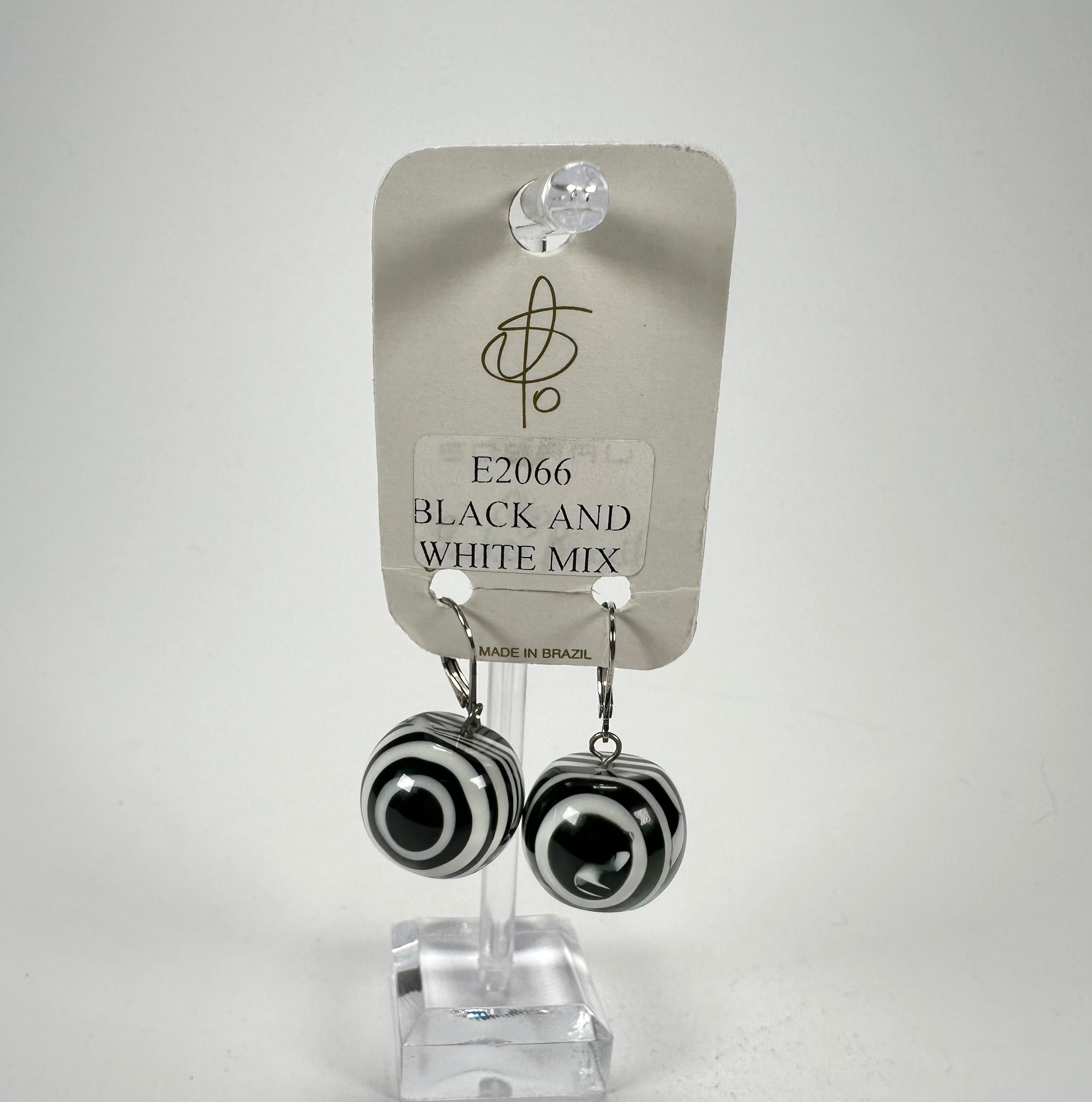 Jackie Brazil "Tiger Stripe" Liquorice Balls Resin Earrings ( E2066 )