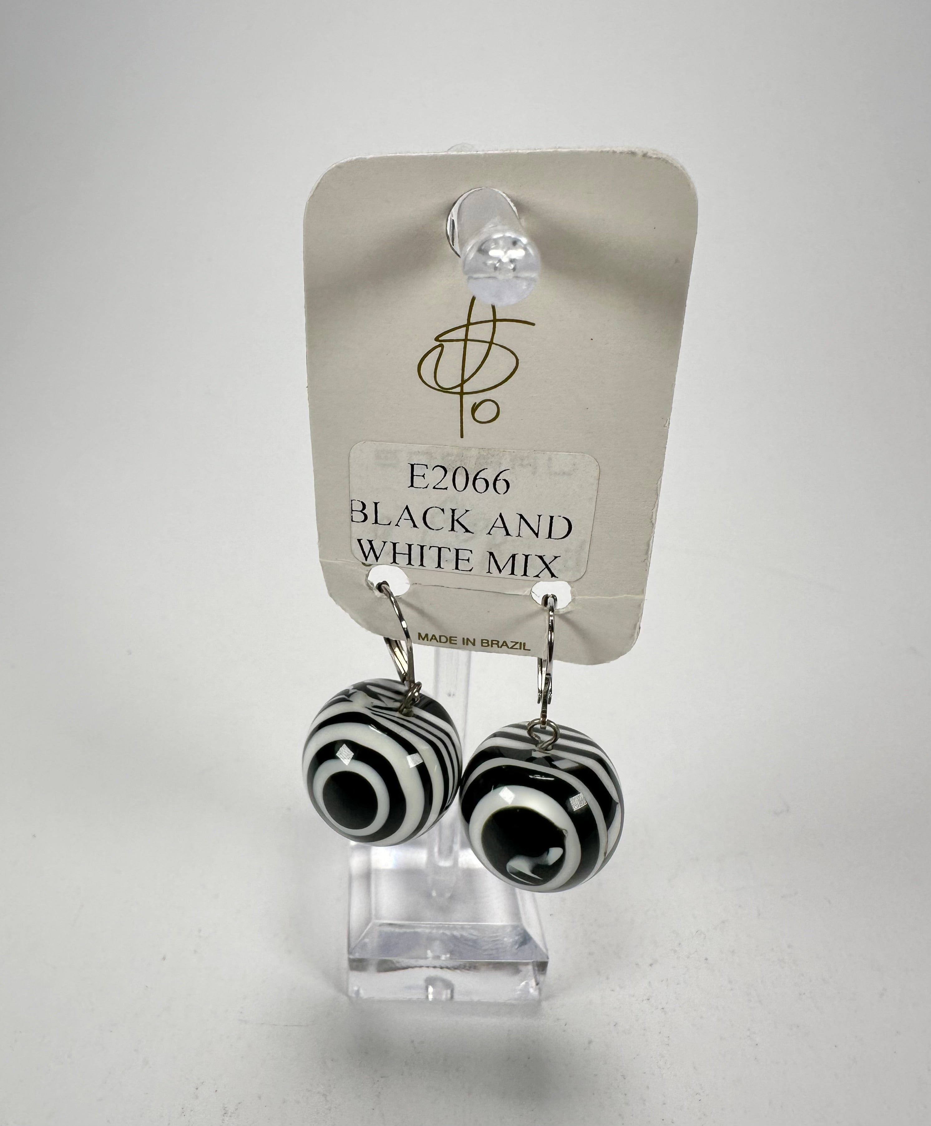 Jackie Brazil "Tiger Stripe" Liquorice Balls Resin Earrings ( E2066 )