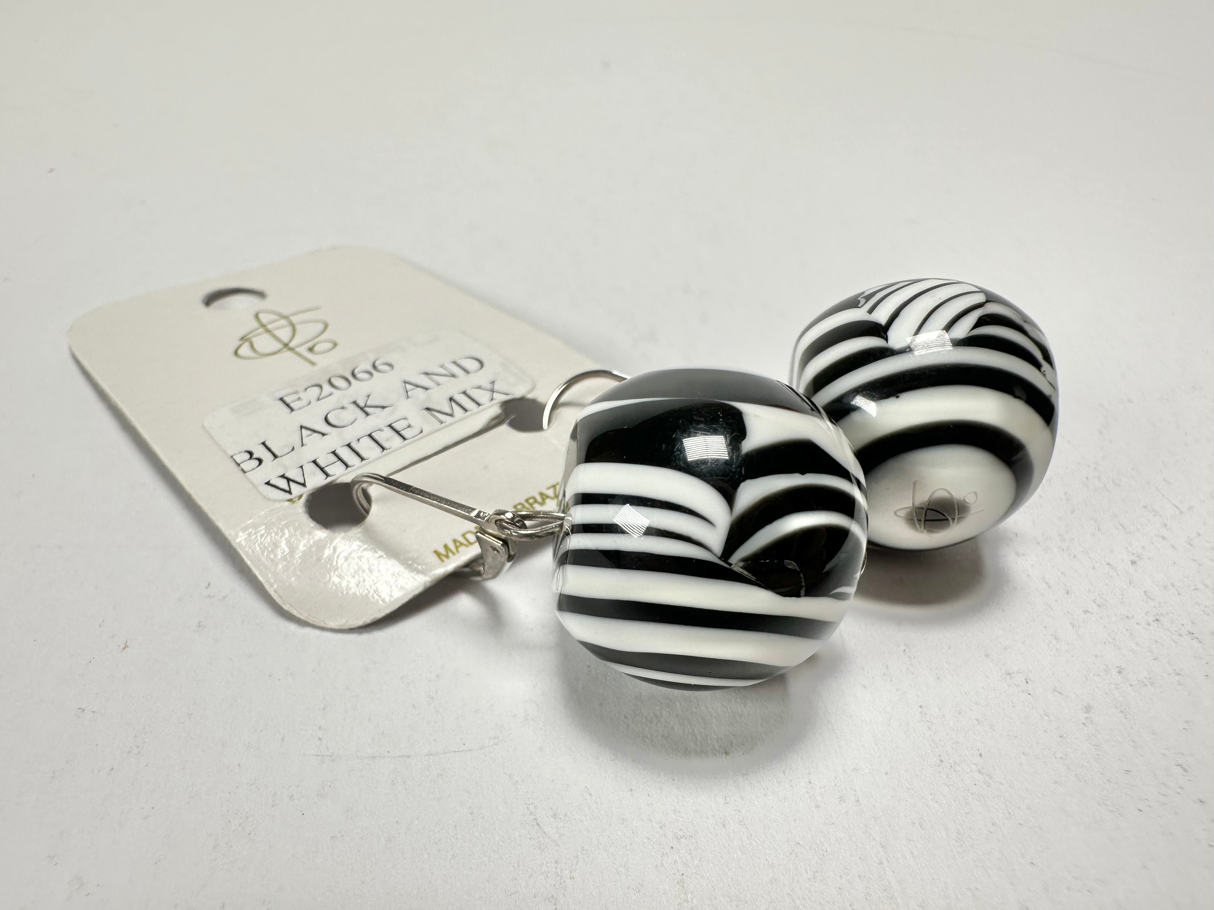 Jackie Brazil "Tiger Stripe" Liquorice Balls Resin Earrings ( E2066 )