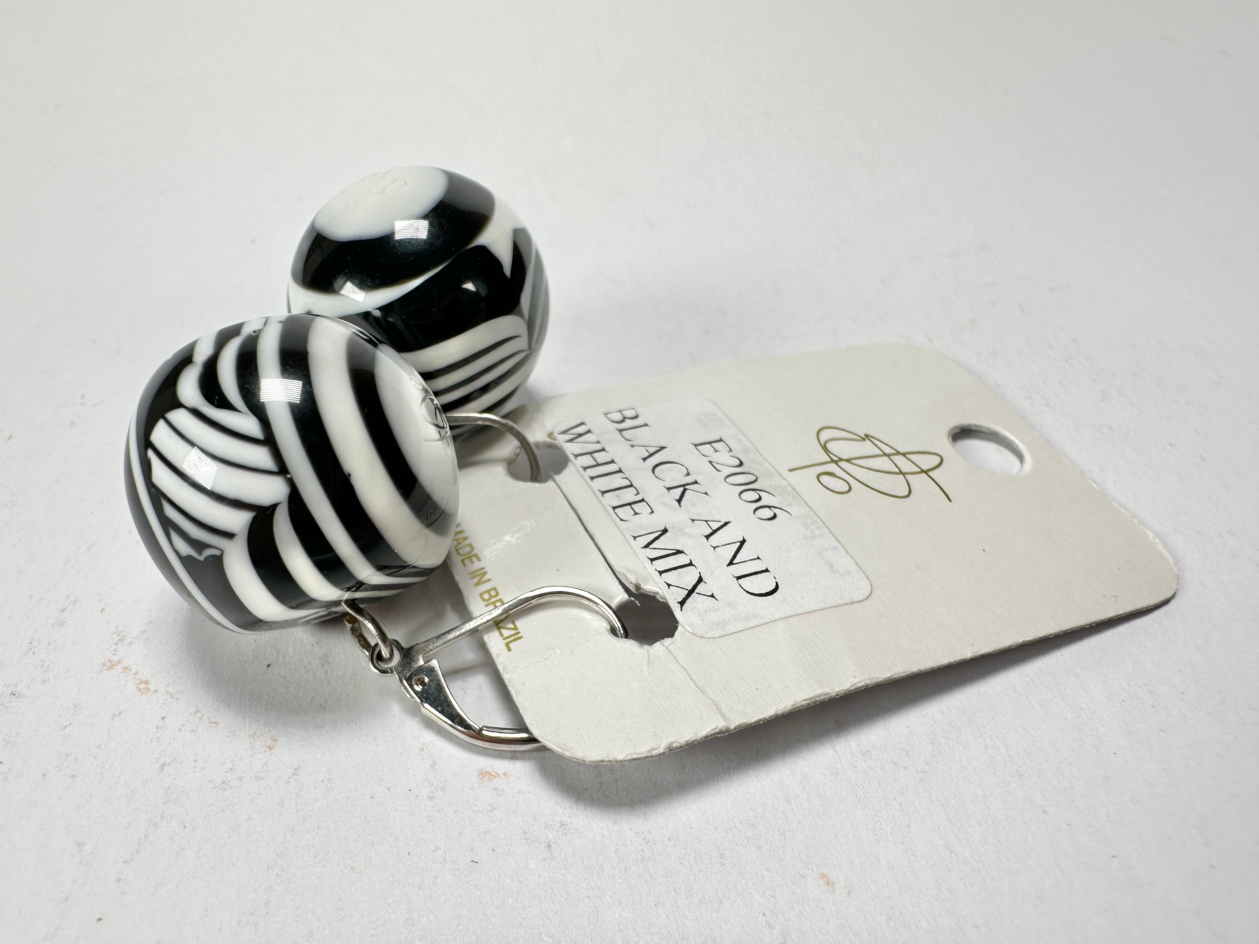 Jackie Brazil "Tiger Stripe" Liquorice Balls Resin Earrings ( E2066 )